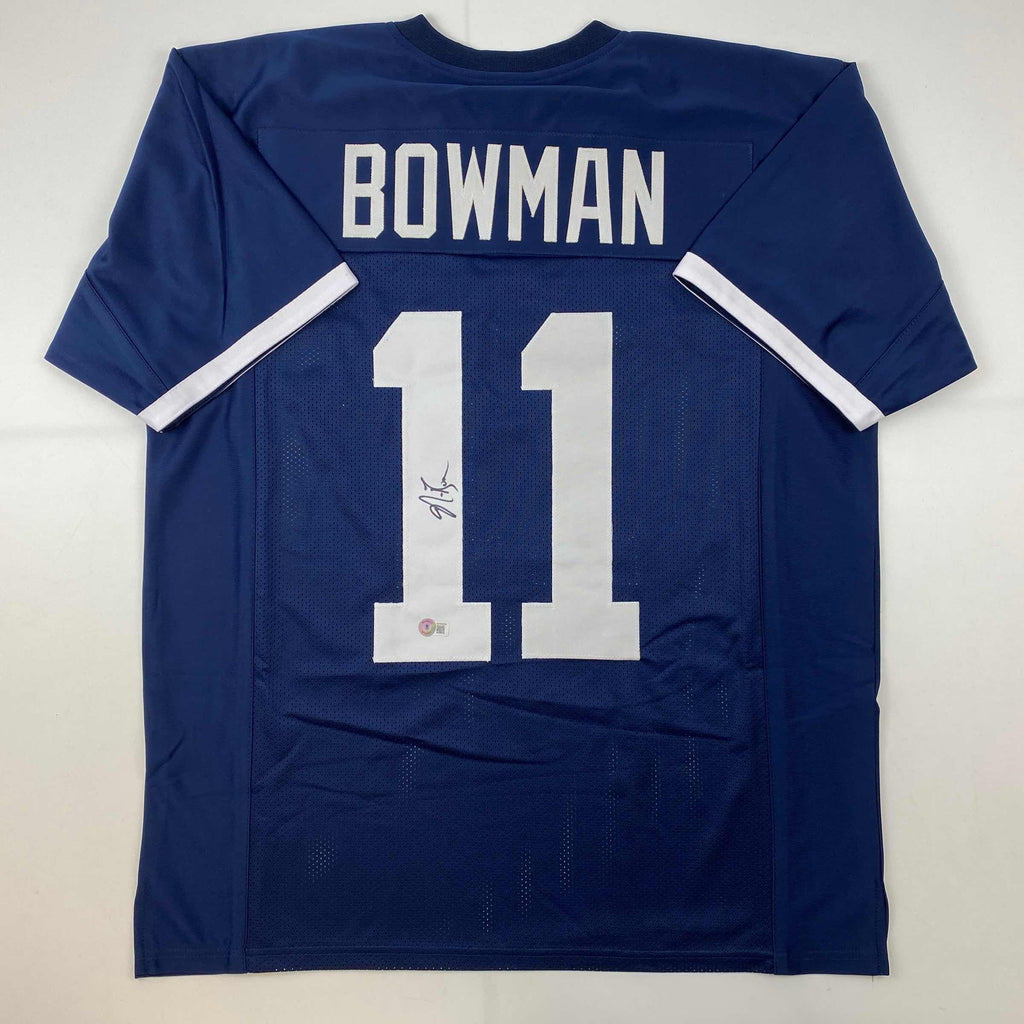 autographed-signed-navorro-bowman-penn-state-blue-college-football-jersey-beckett-bas-coa