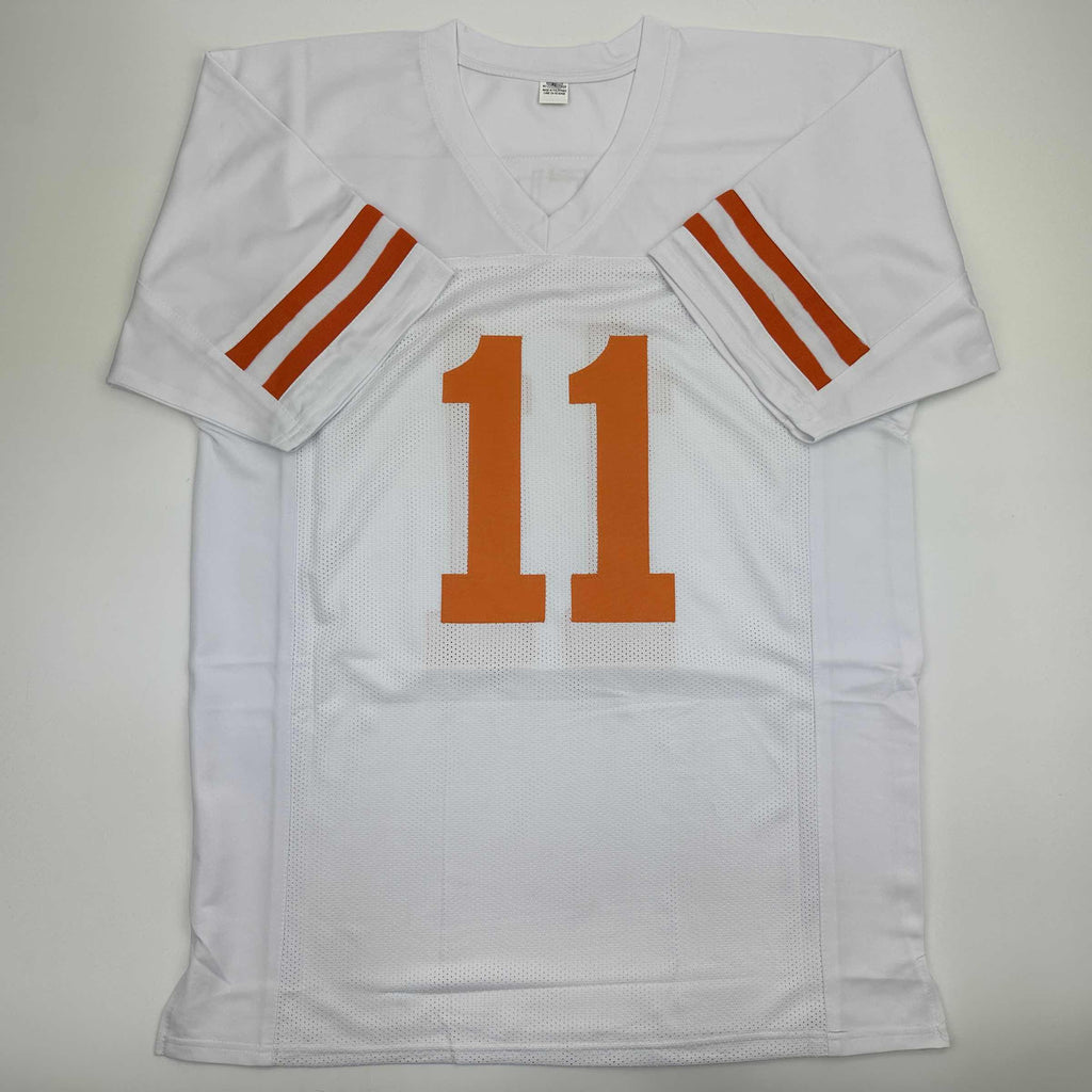 autographed-signed-major-applewhite-texas-white-college-football-jersey-jsa-coa