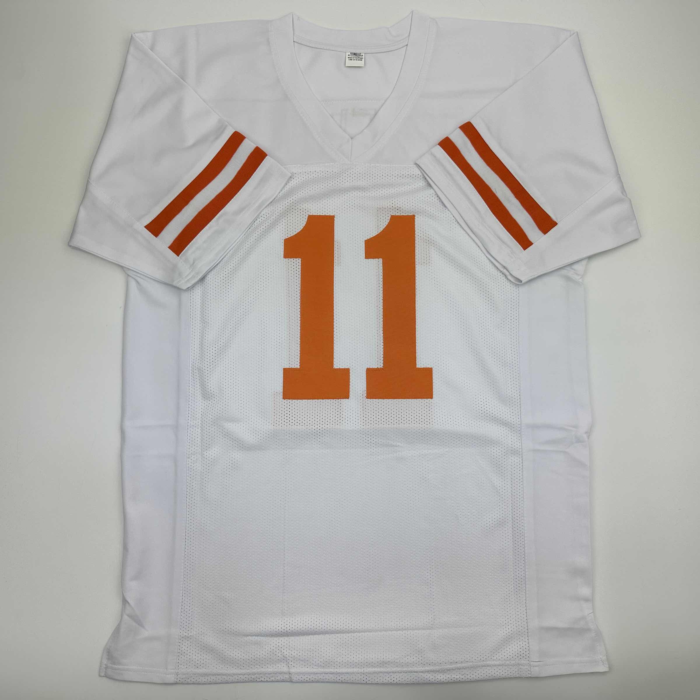 autographed-signed-major-applewhite-texas-white-college-football-jersey-jsa-coa