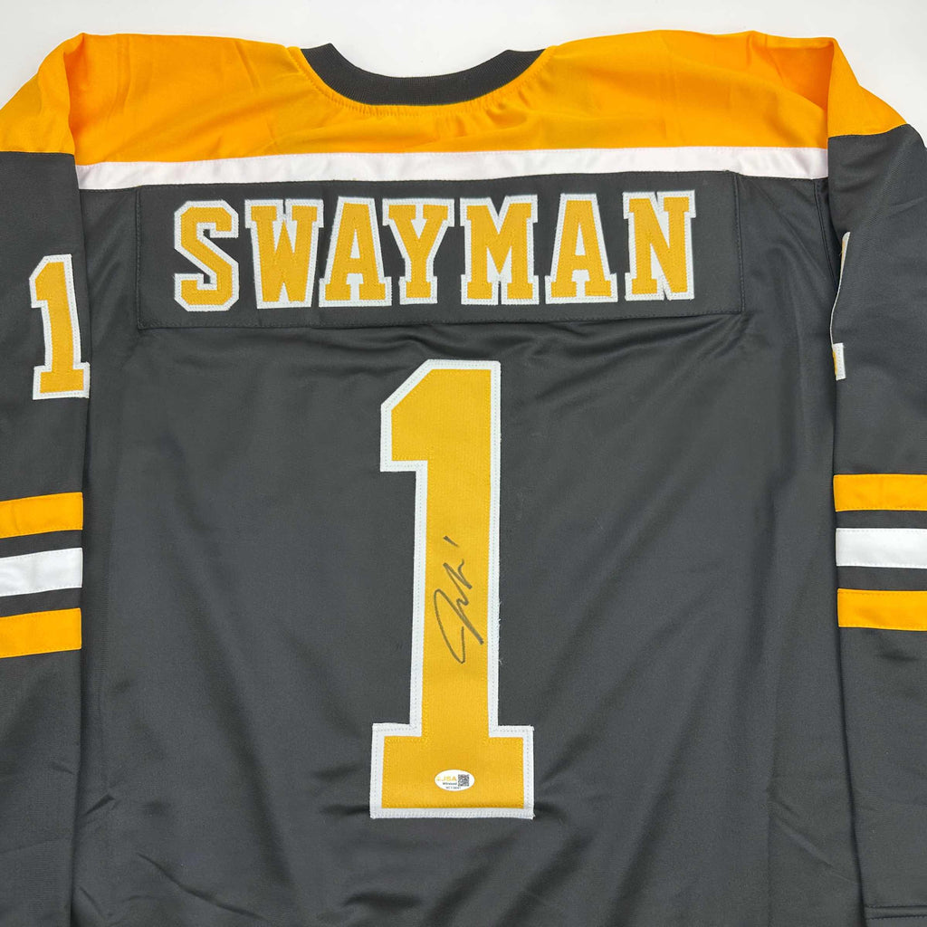 autographed-signed-jeremy-swayman-boston-black-hockey-jersey-jsa-coa