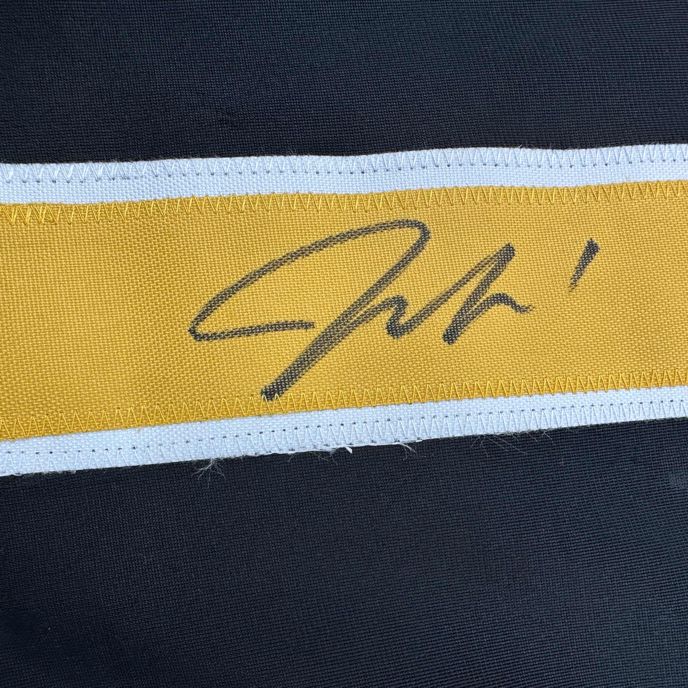 autographed-signed-jeremy-swayman-boston-black-hockey-jersey-jsa-coa