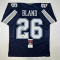 autographed-signed-daron-bland-dallas-blue-football-jersey-jsa-coa