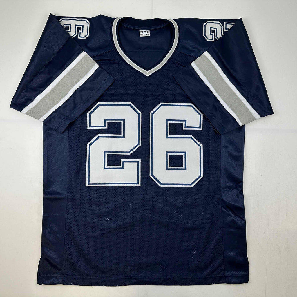 autographed-signed-daron-bland-dallas-blue-football-jersey-jsa-coa