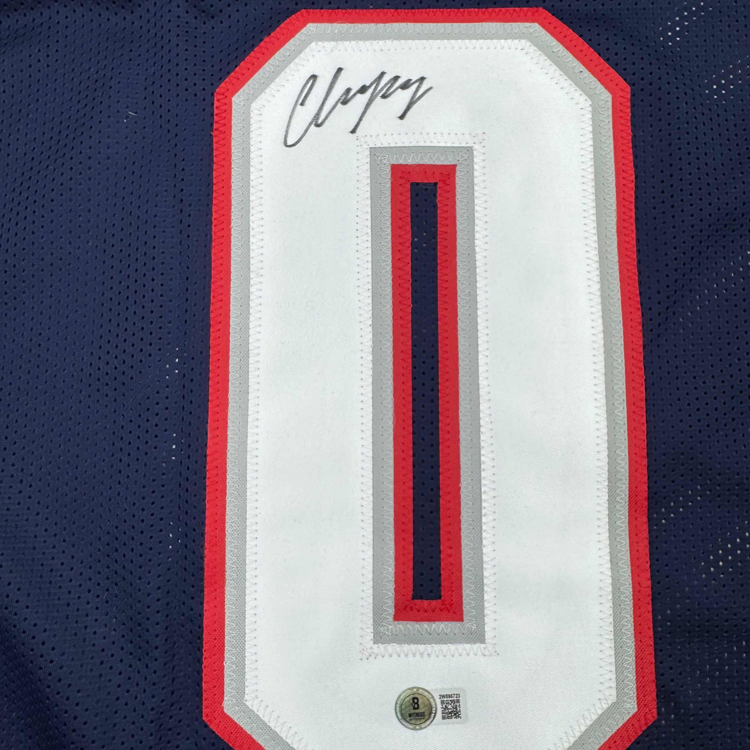 autographed-signed-christian-gonzalez-new-england-blue-football-jersey-beckett-bas-coa