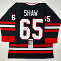 autographed-signed-andrew-shaw-chicago-black-hockey-jersey-jsa-coa