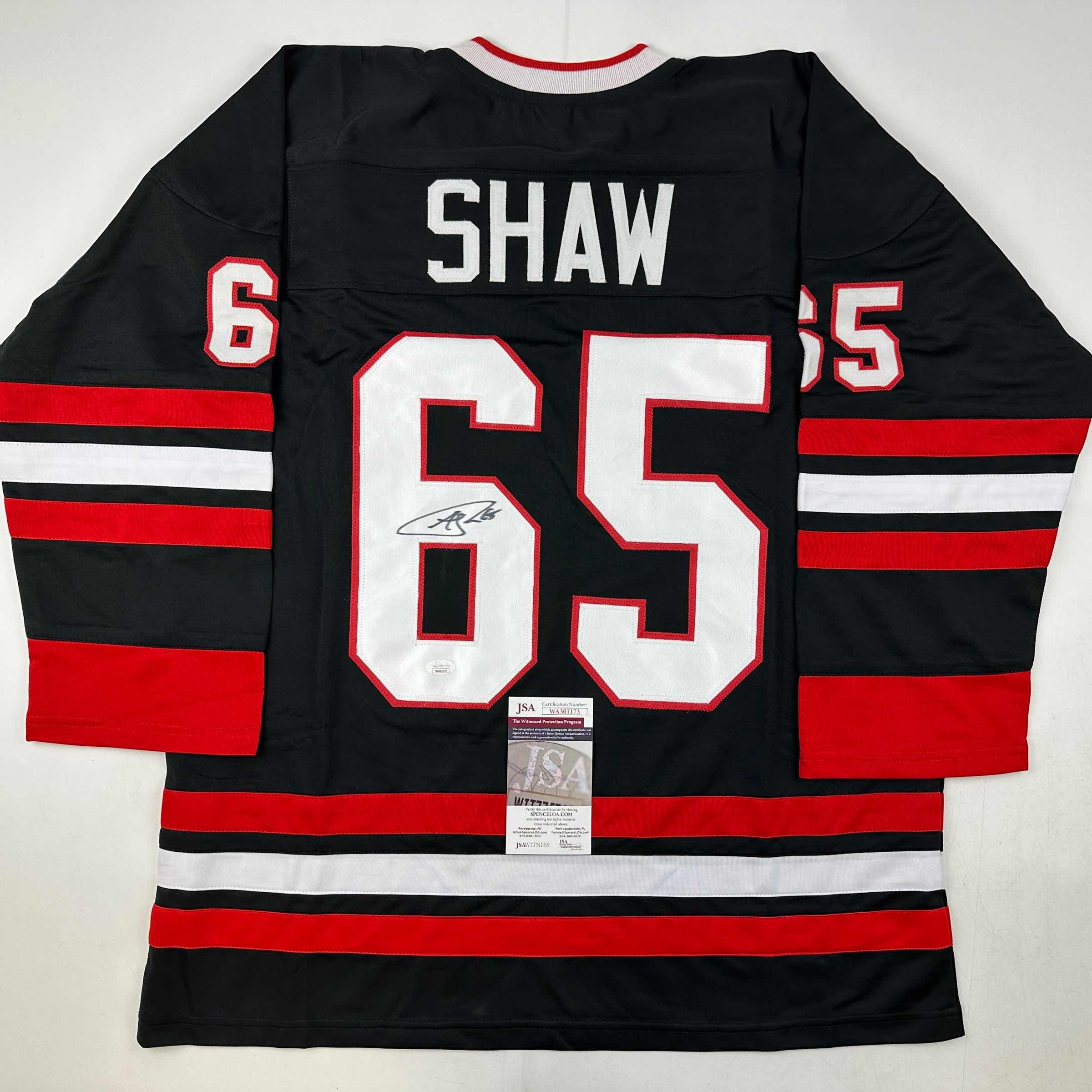 autographed-signed-andrew-shaw-chicago-black-hockey-jersey-jsa-coa