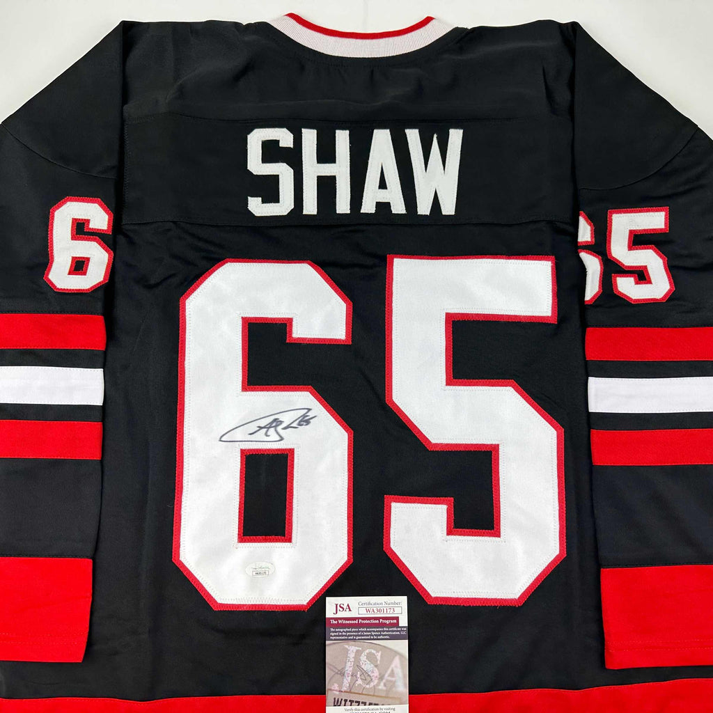 autographed-signed-andrew-shaw-chicago-black-hockey-jersey-jsa-coa