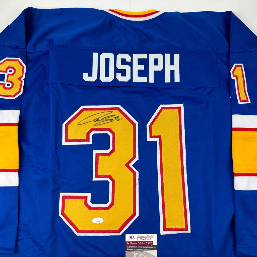 autographed-signed-curtis-joseph-st-louis-blue-hockey-jersey-jsa-coa