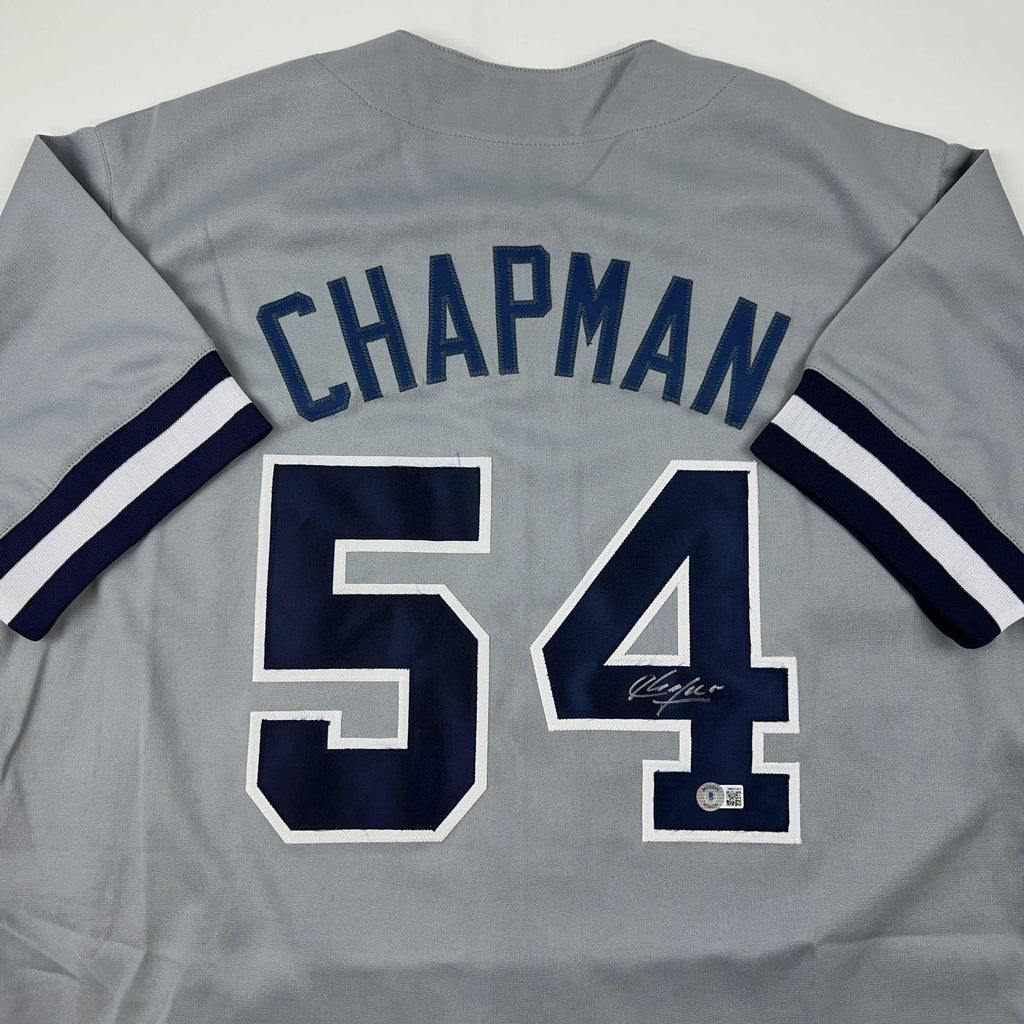 autographed-signed-aroldis-chapman-new-york-grey-baseball-jersey-beckett-bas-coa