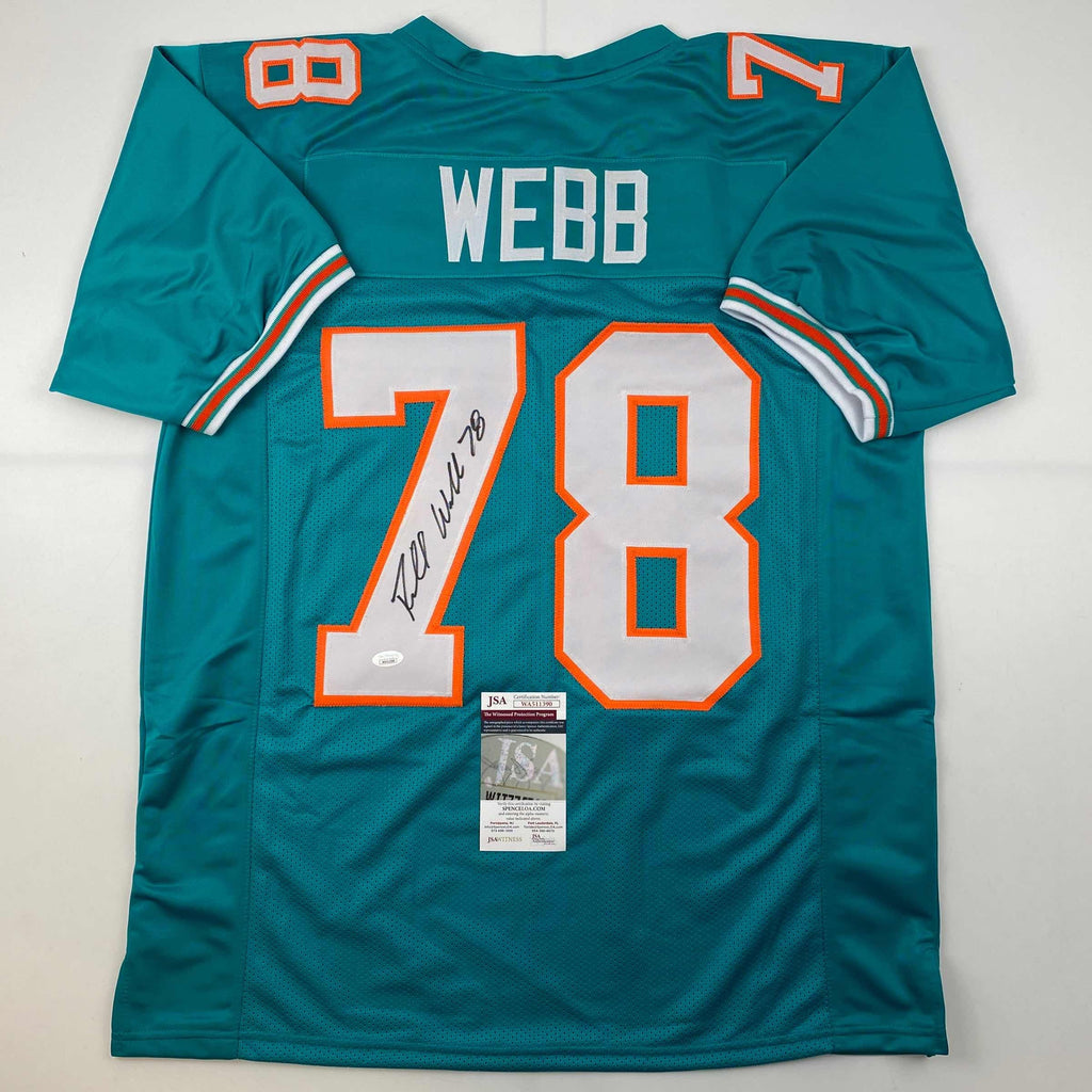 autographed-signed-richmond-webb-miami-teal-football-jersey-jsa-coa