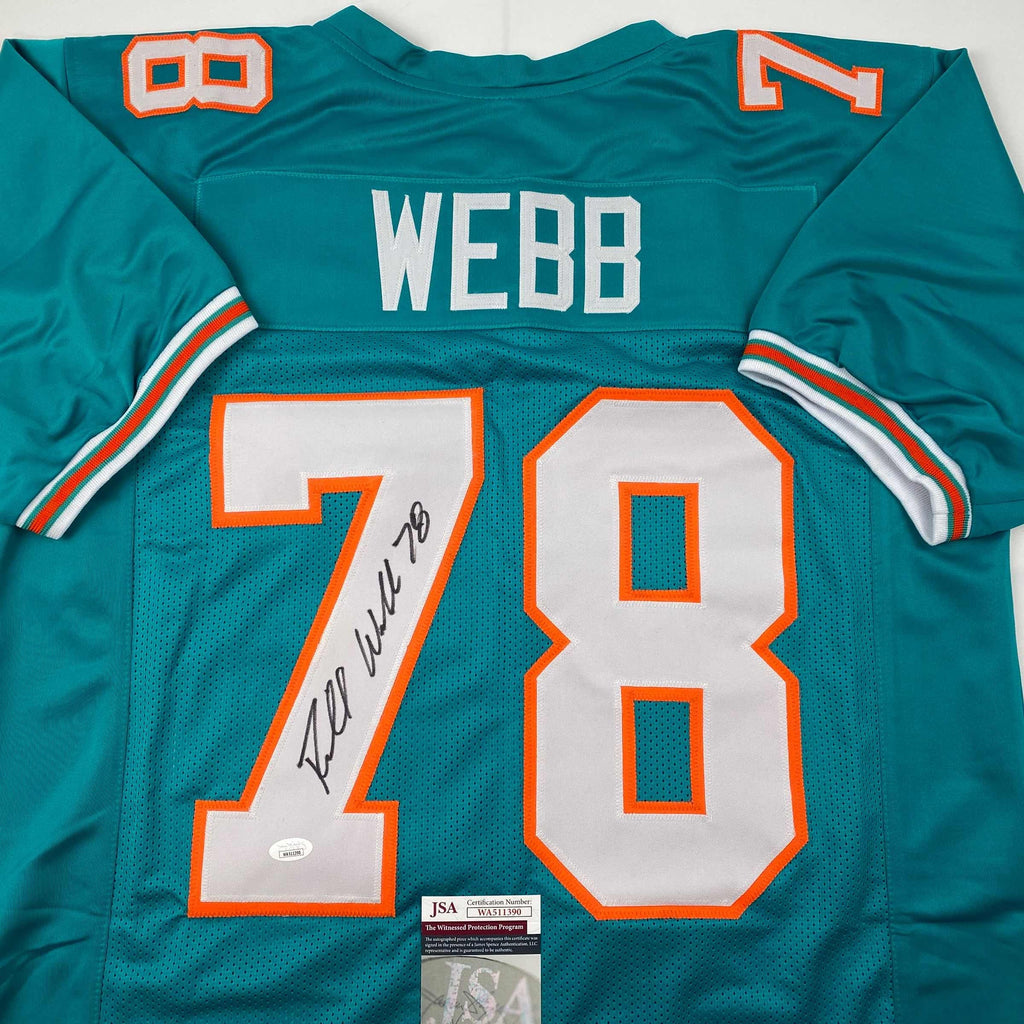 autographed-signed-richmond-webb-miami-teal-football-jersey-jsa-coa