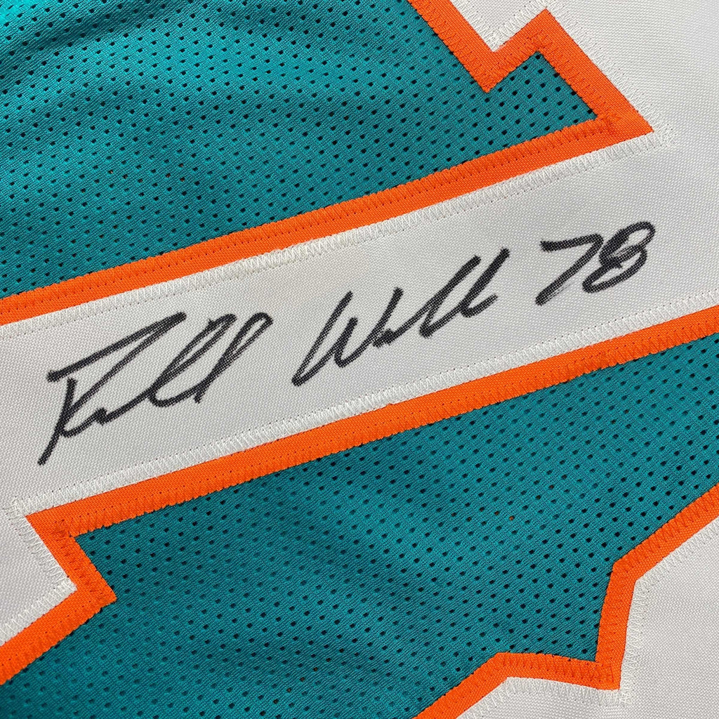 autographed-signed-richmond-webb-miami-teal-football-jersey-jsa-coa