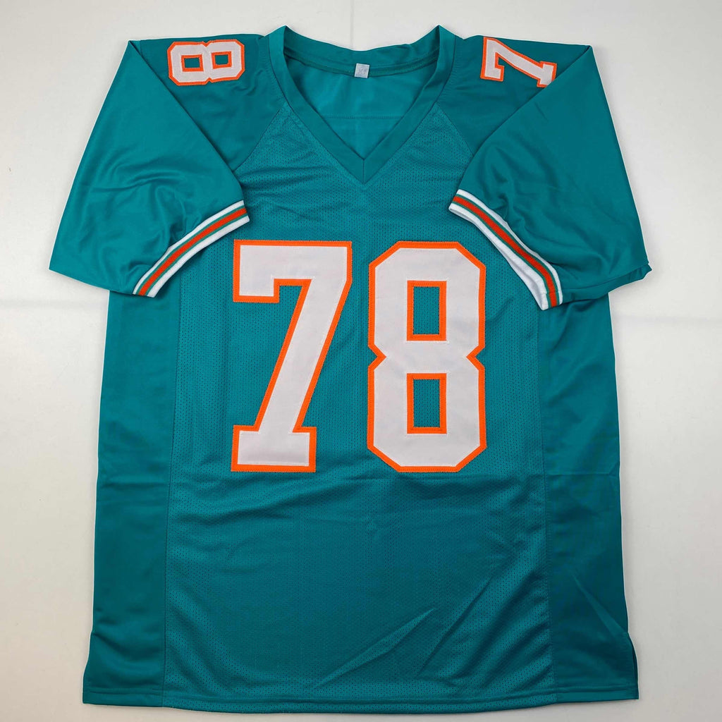 autographed-signed-richmond-webb-miami-teal-football-jersey-jsa-coa