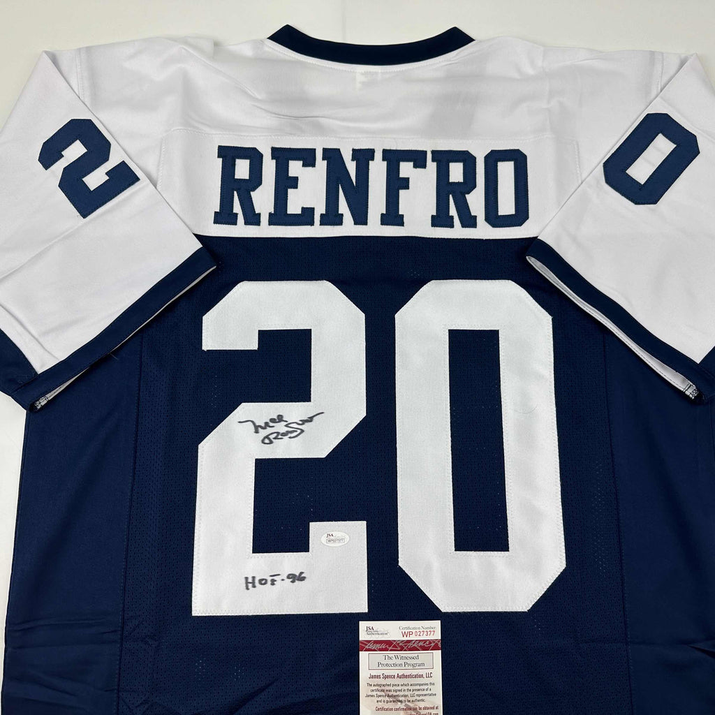autographed-signed-mel-renfro-hof-96-dallas-thanksgiving-day-football-jersey-jsa-coa