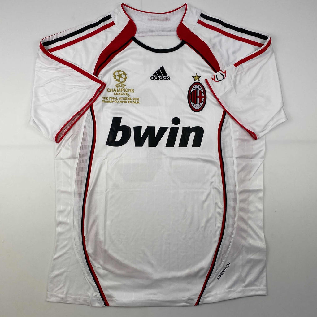 autographed-signed-ricardo-kaka-ac-milan-white-soccer-futbol-jersey-beckett-bas-coa