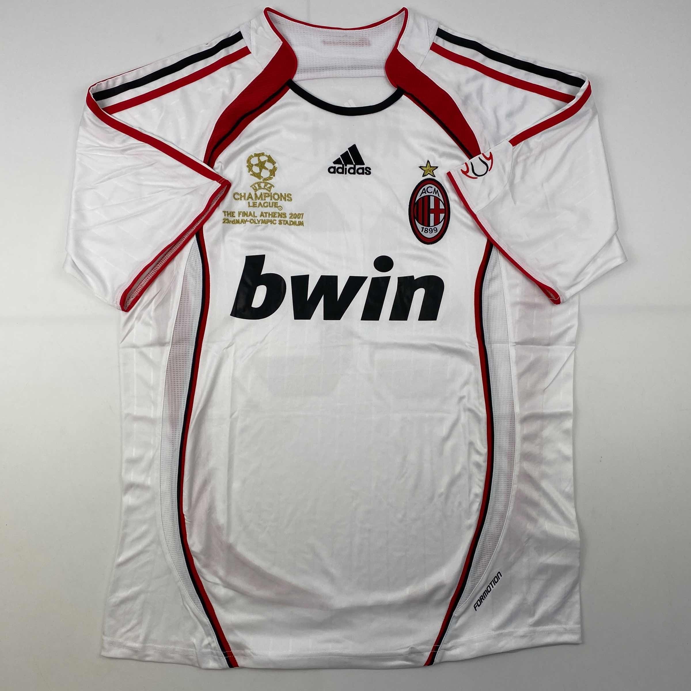 autographed-signed-ricardo-kaka-ac-milan-white-soccer-futbol-jersey-beckett-bas-coa