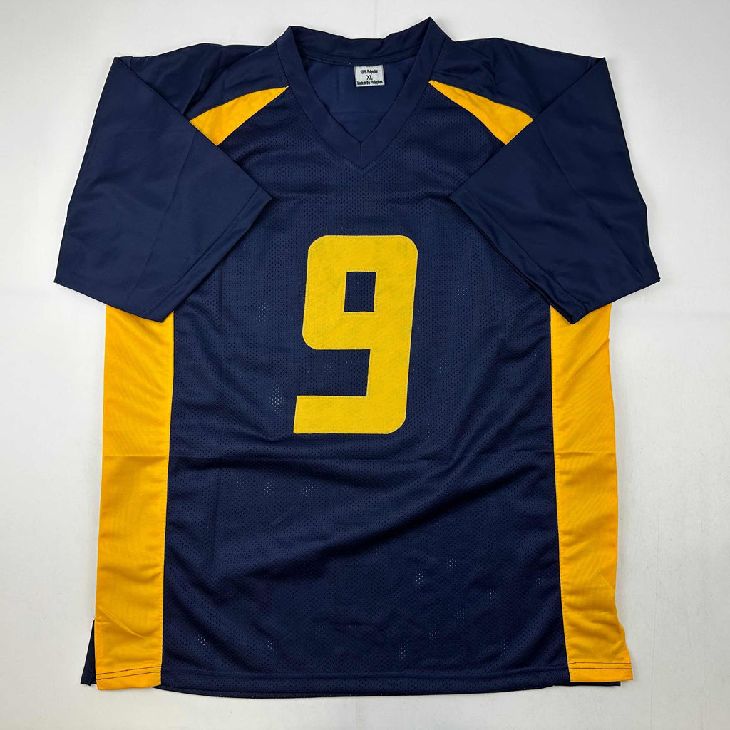 autographed-signed-adam-pacman-jones-west-virginia-blue-college-football-jersey-jsa-coa