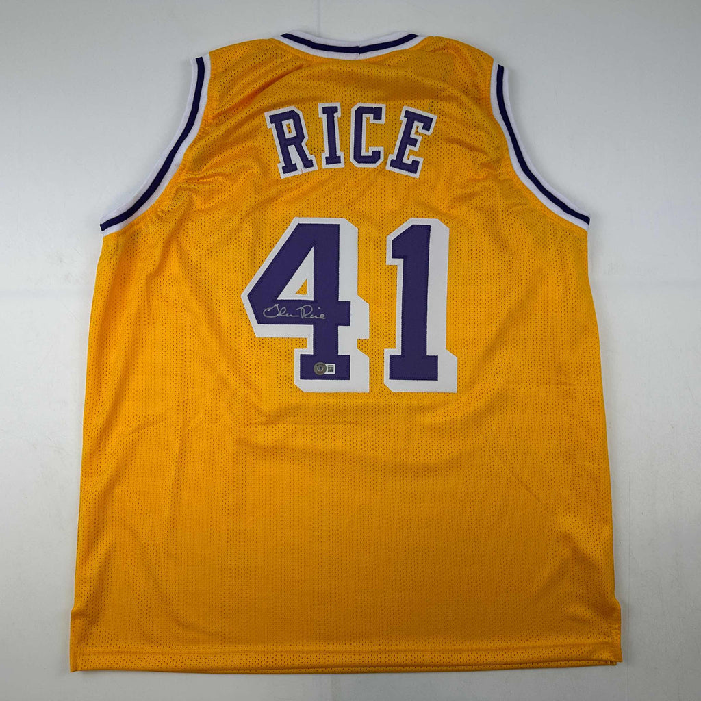 autographed-signed-glen-rice-los-angeles-la-yellow-basketball-jersey-beckett-bas-coa