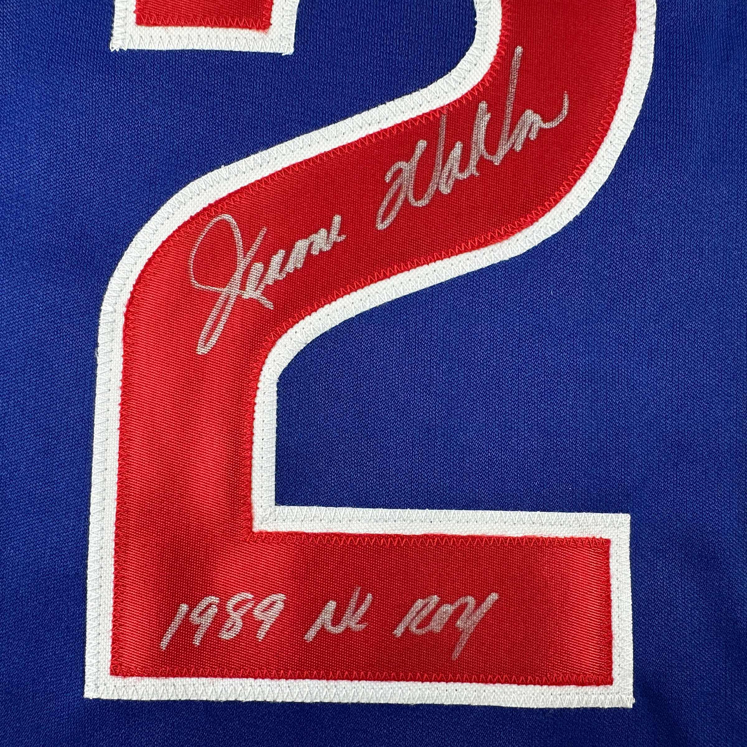 autographed-signed-jerome-walton-1989-nl-roy-chicago-blue-baseball-jersey-jsa-coa