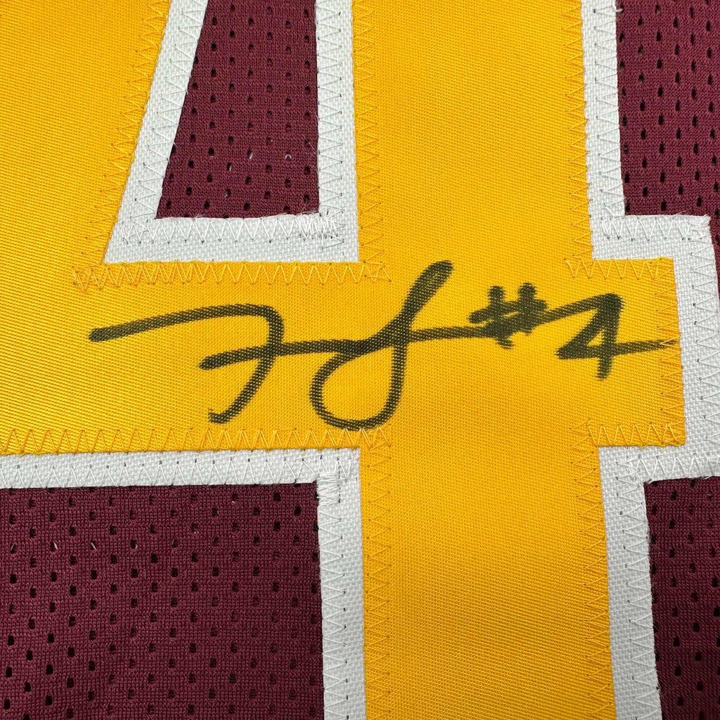 autographed-signed-frankie-luvu-washington-burgundy-football-jersey-beckett-bas-coa
