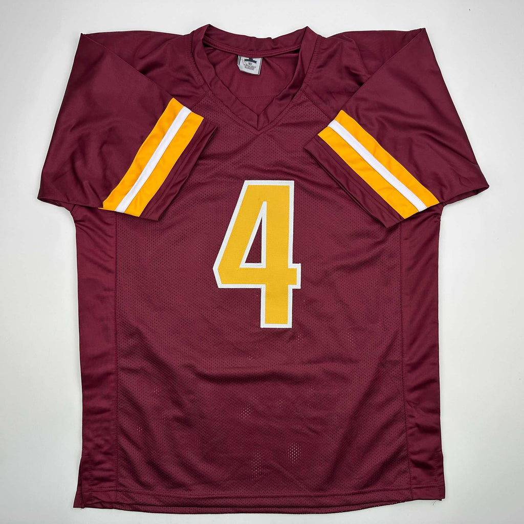 autographed-signed-frankie-luvu-washington-burgundy-football-jersey-beckett-bas-coa