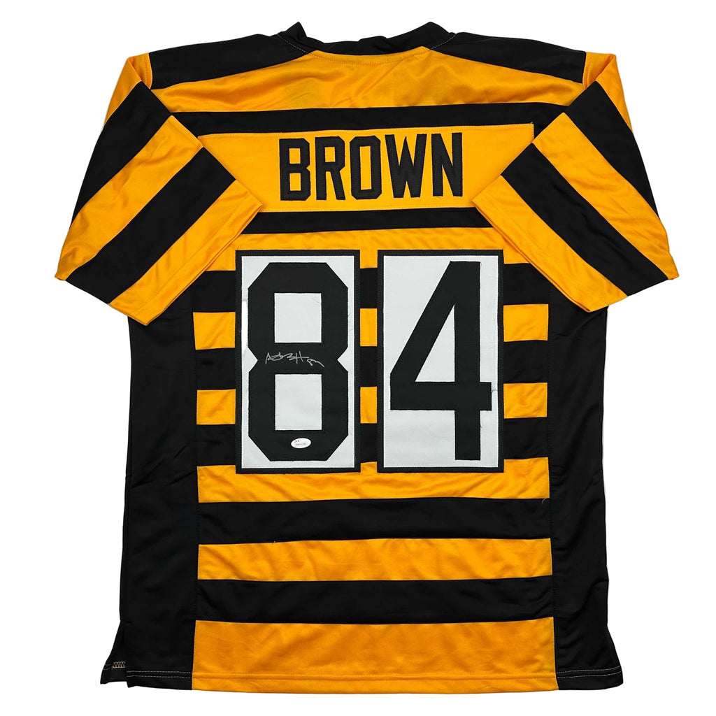 autographed-signed-antonio-brown-pittsburgh-bumble-bee-football-jersey-jsa-coa