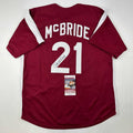 autographed-signed-bake-mcbride-philadelphia-retro-maroon-baseball-jersey-jsa-coa