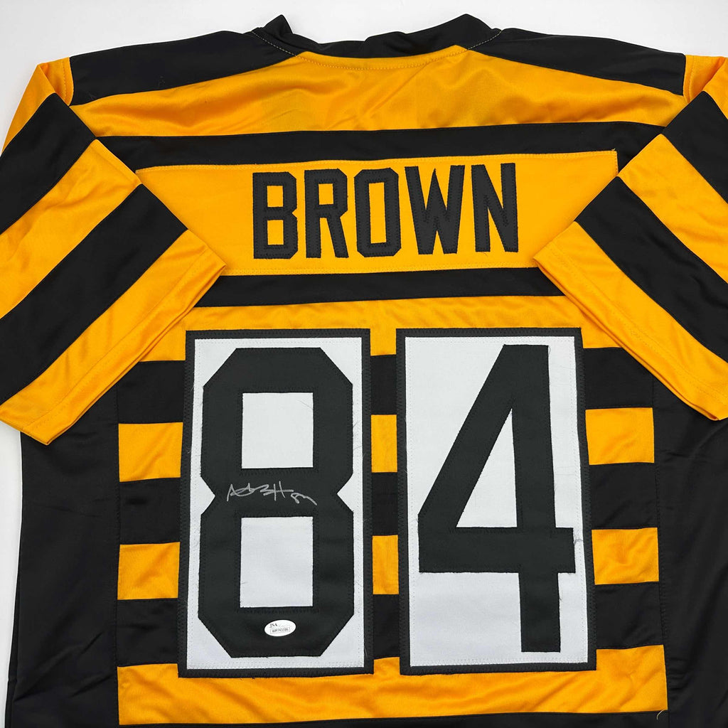autographed-signed-antonio-brown-pittsburgh-bumble-bee-football-jersey-jsa-coa