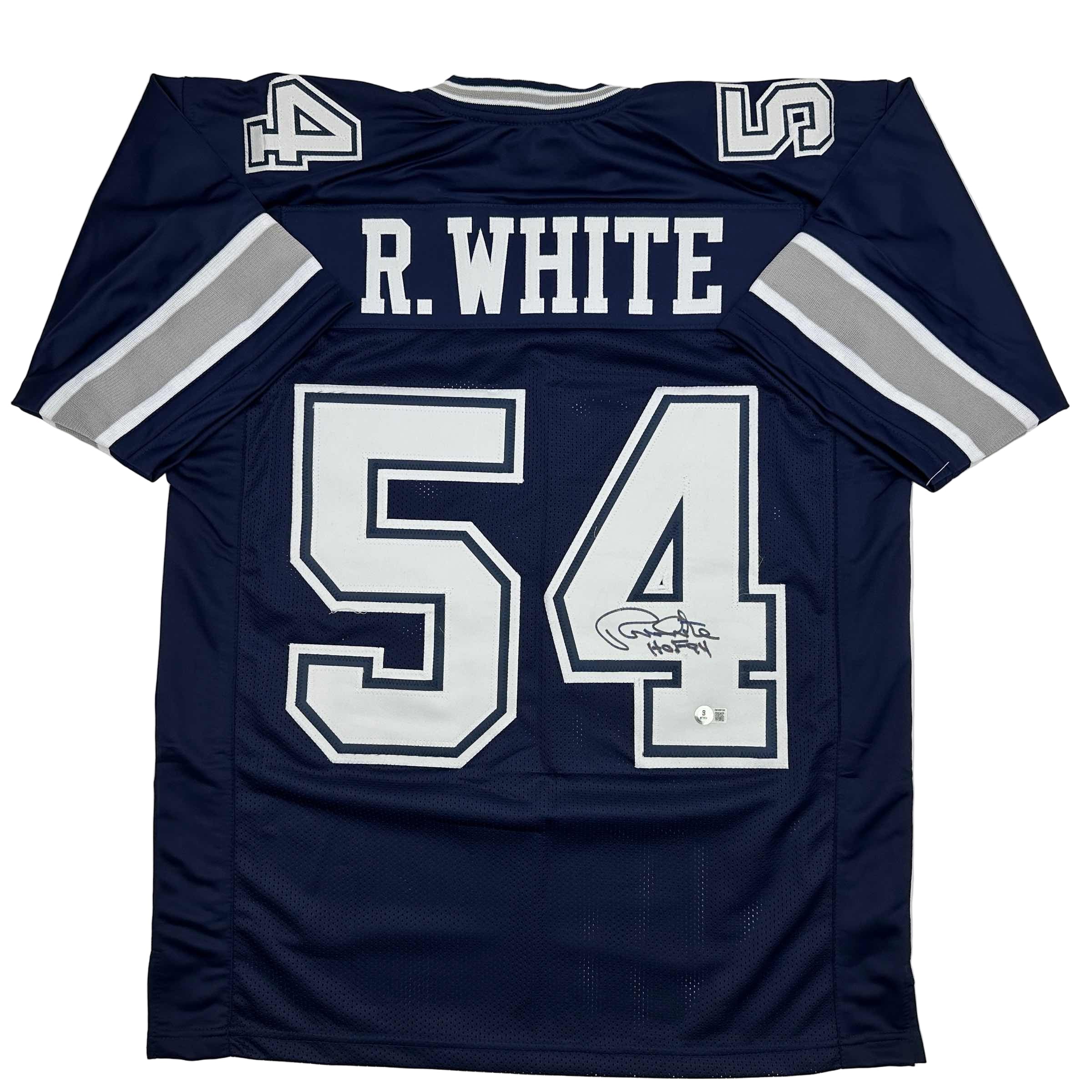autographed-signed-randy-white-hof-94-dallas-blue-football-jersey-jsa-coa