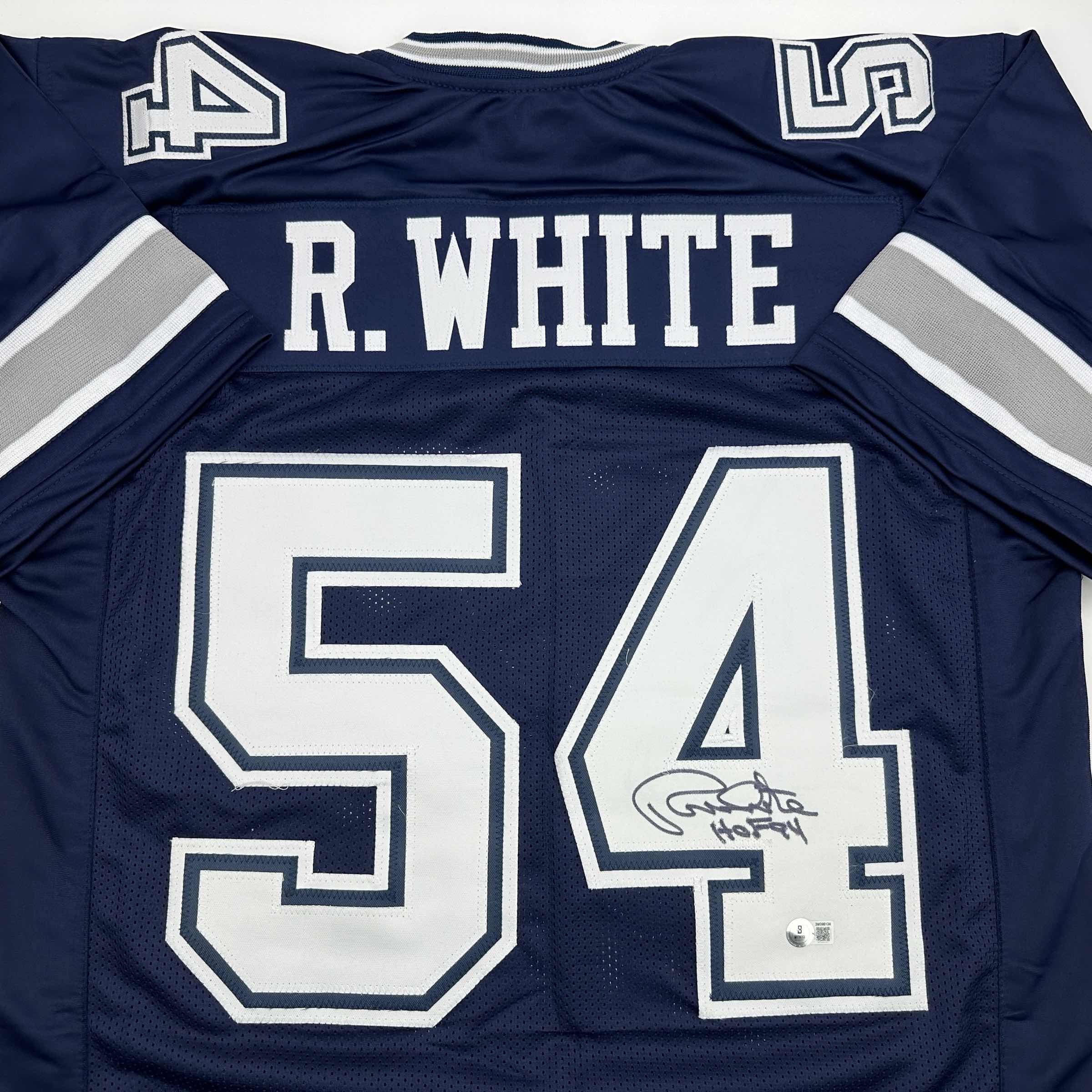 autographed-signed-randy-white-hof-94-dallas-blue-football-jersey-jsa-coa