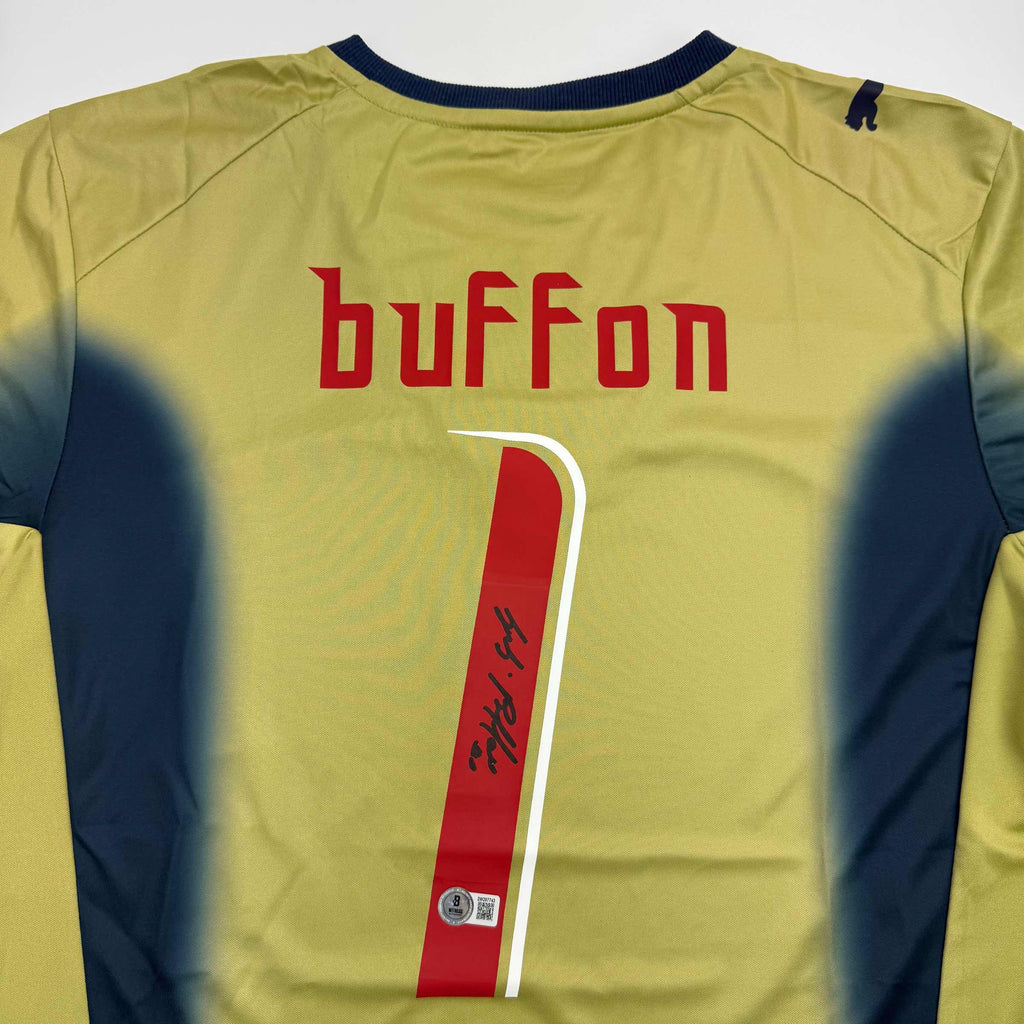 autographed-signed-gianluigi-buffon-italy-gold-soccer-futbol-jersey-beckett-bas-coa