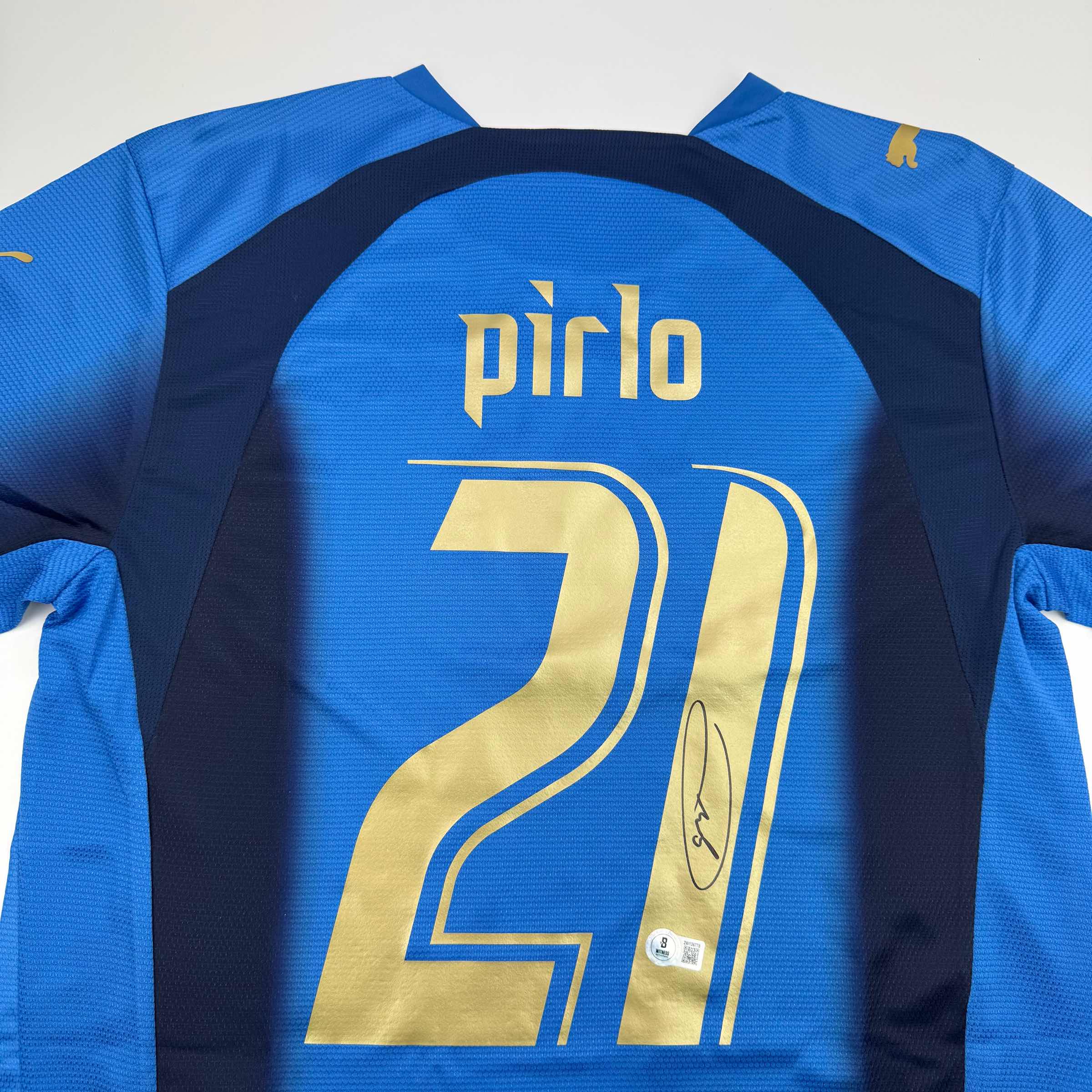 autographed-signed-andrea-pirlo-italy-blue-soccer-futbol-jersey-beckett-bas-coa
