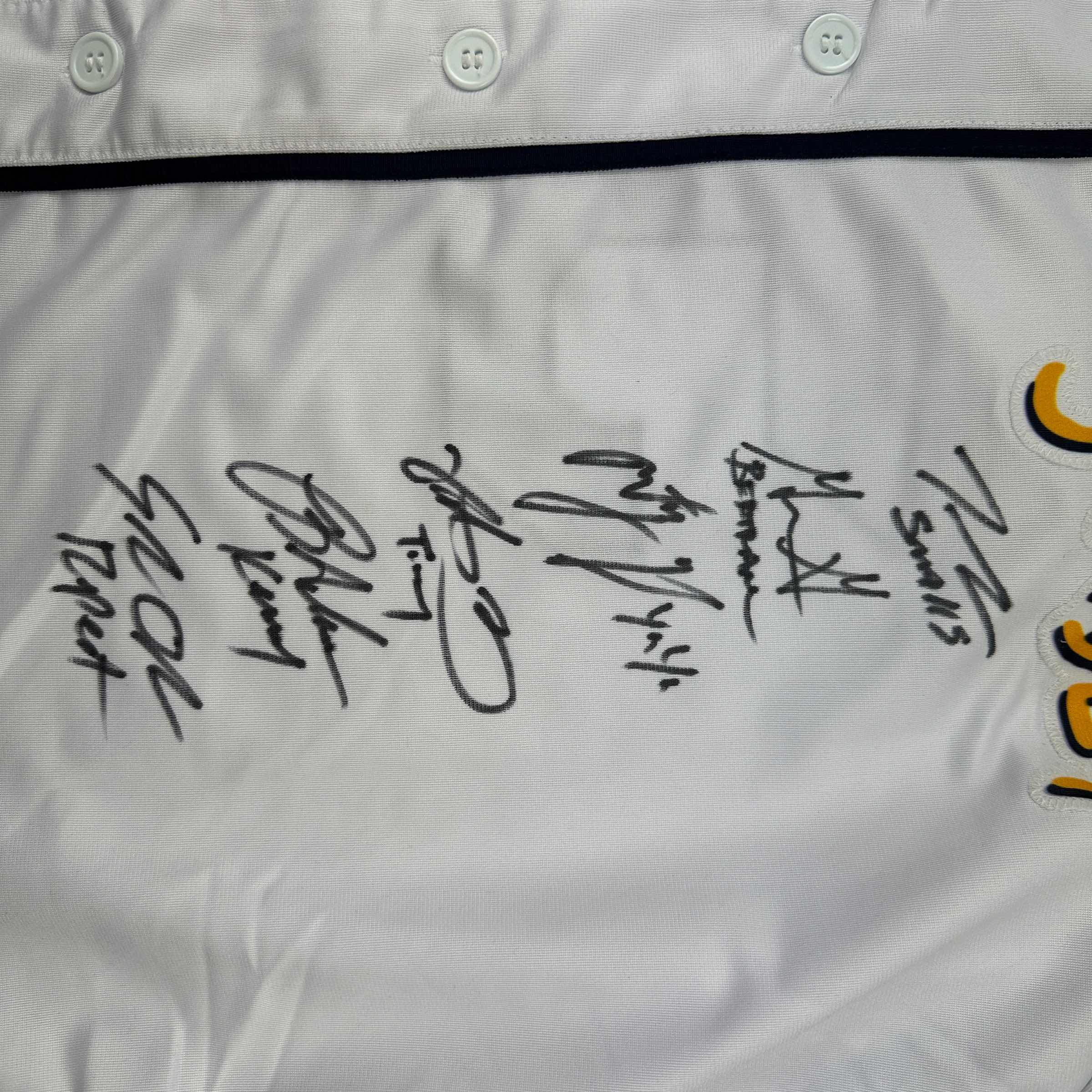 autographed-signed-the-sandlot-movie-6x-cast-member-sigs-white-baseball-jersey-beckett-bas-coa