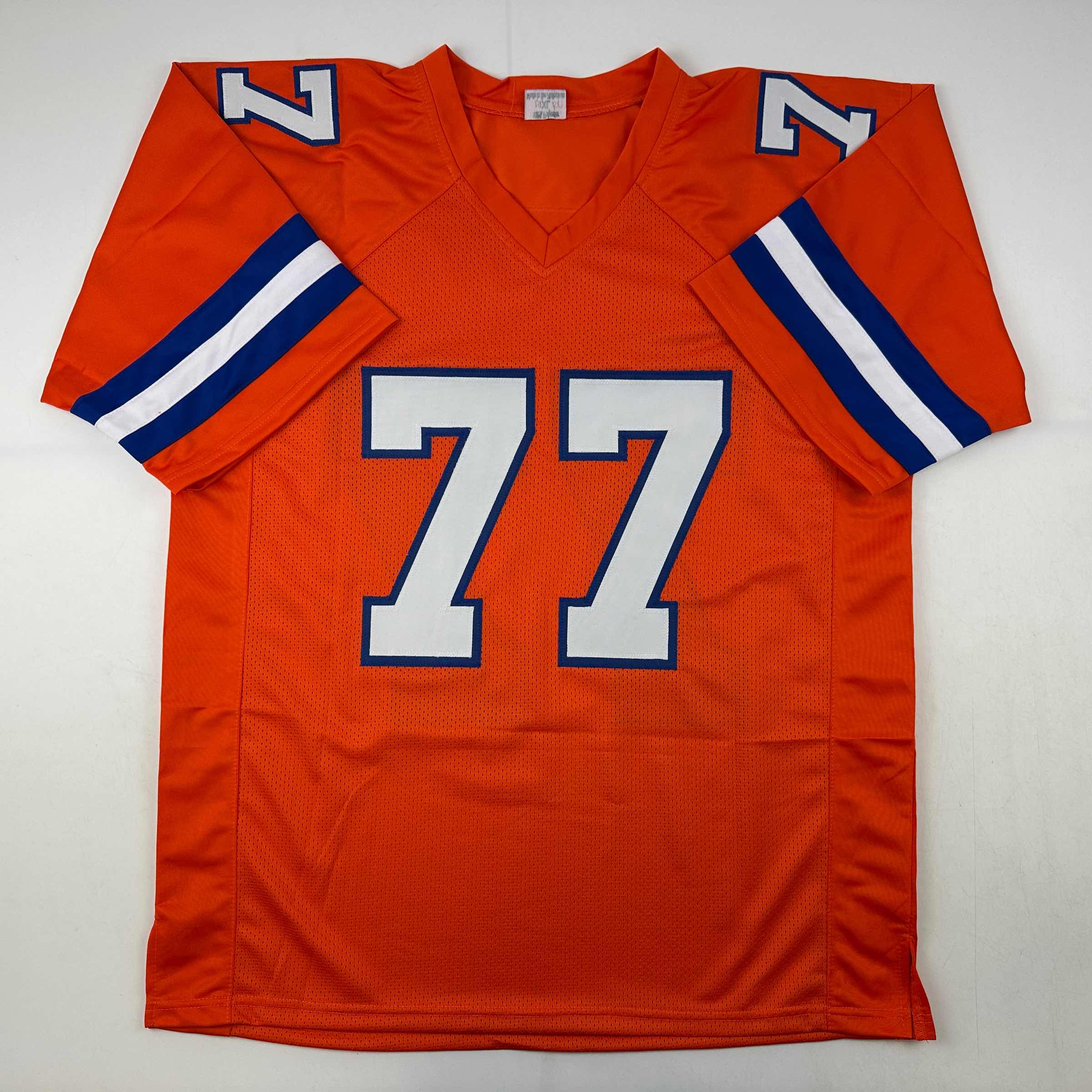 autographed-signed-karl-mecklenburg-denver-orange-football-jersey-jsa-coa
