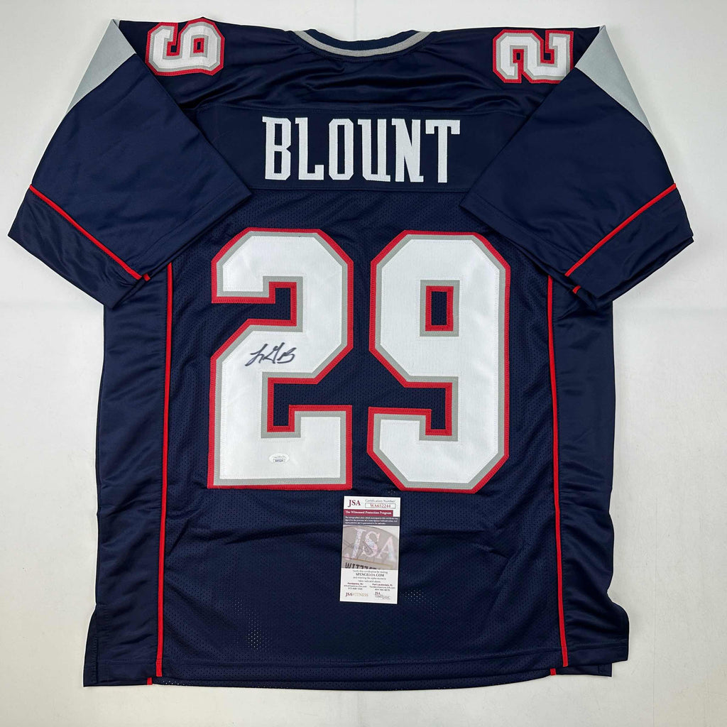 autographed-signed-legarrette-blount-new-england-blue-football-jersey-jsa-coa