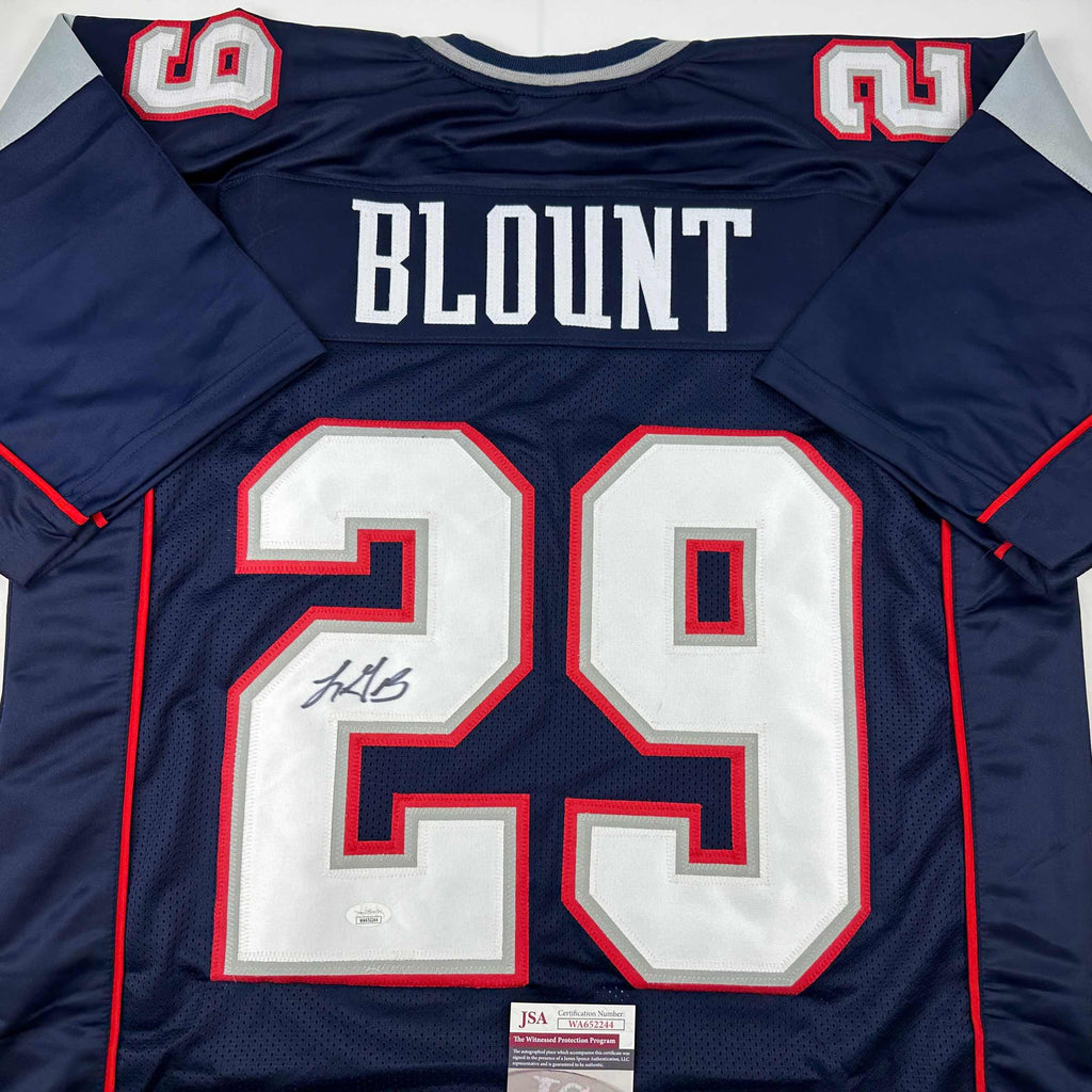 autographed-signed-legarrette-blount-new-england-blue-football-jersey-jsa-coa