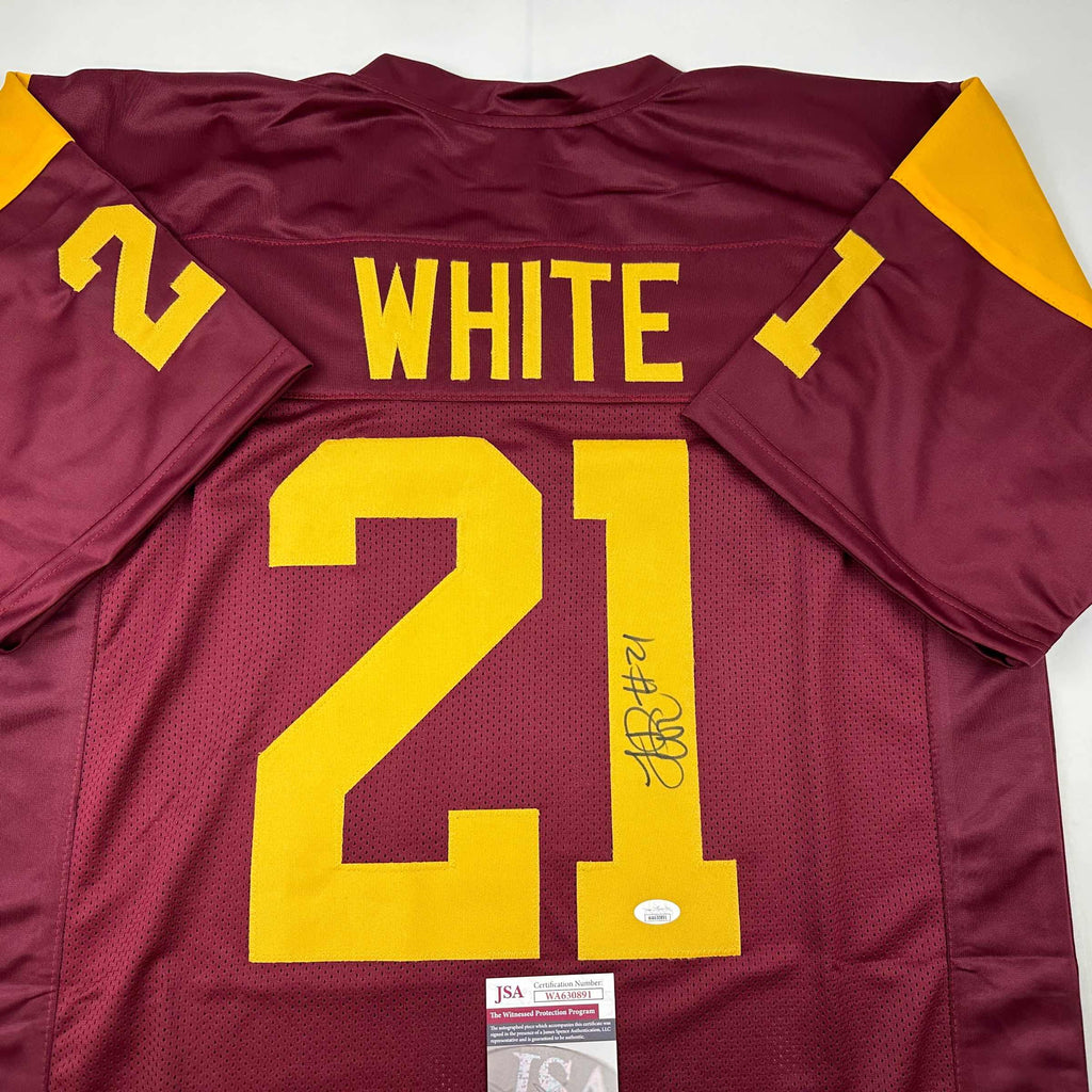 autographed-signed-lendale-white-usc-southen-cal-maroon-college-football-jersey-jsa-coa
