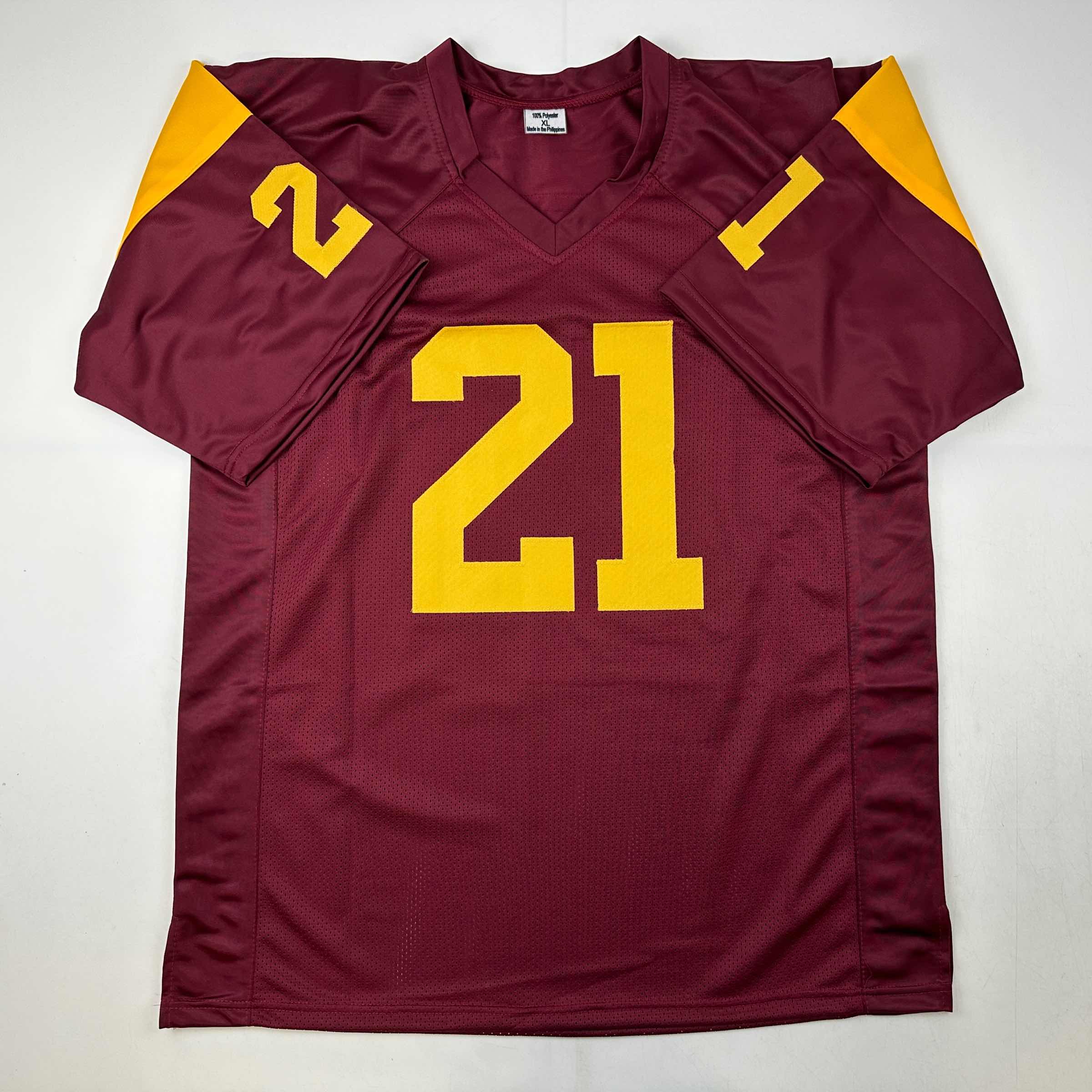 autographed-signed-lendale-white-usc-southen-cal-maroon-college-football-jersey-jsa-coa
