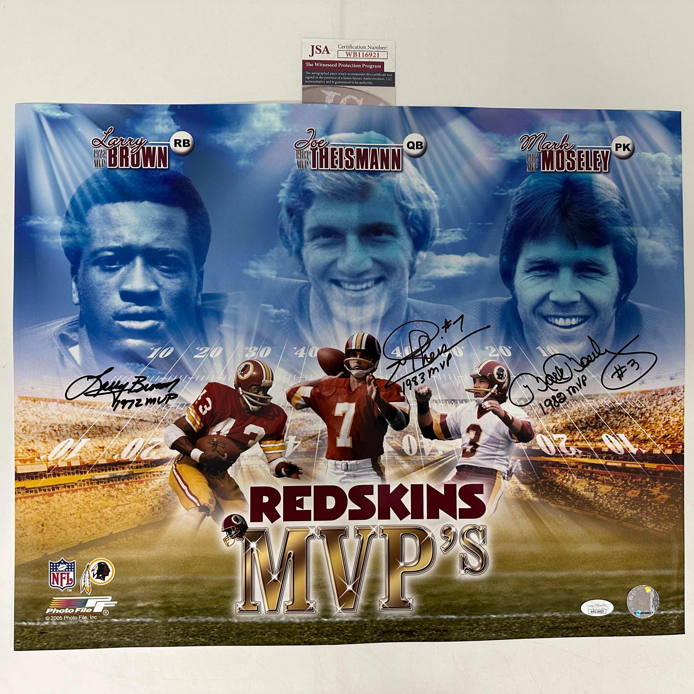 autographed-signed-joe-theismann-mark-moseley-larry-brown-washington-commanders-mvps-16x20-football-photo-jsa-coa