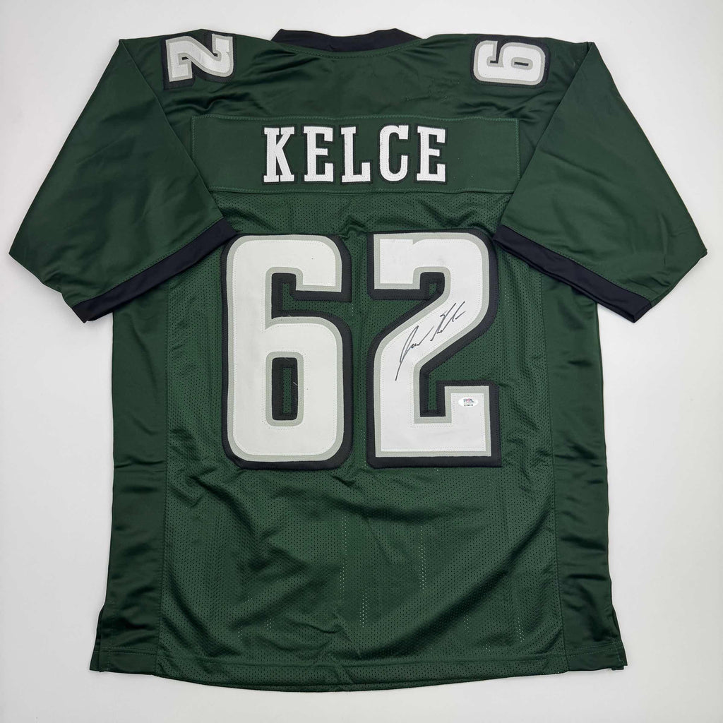 autographed-signed-jason-kelce-philadelphia-green-football-jersey-psa-coa