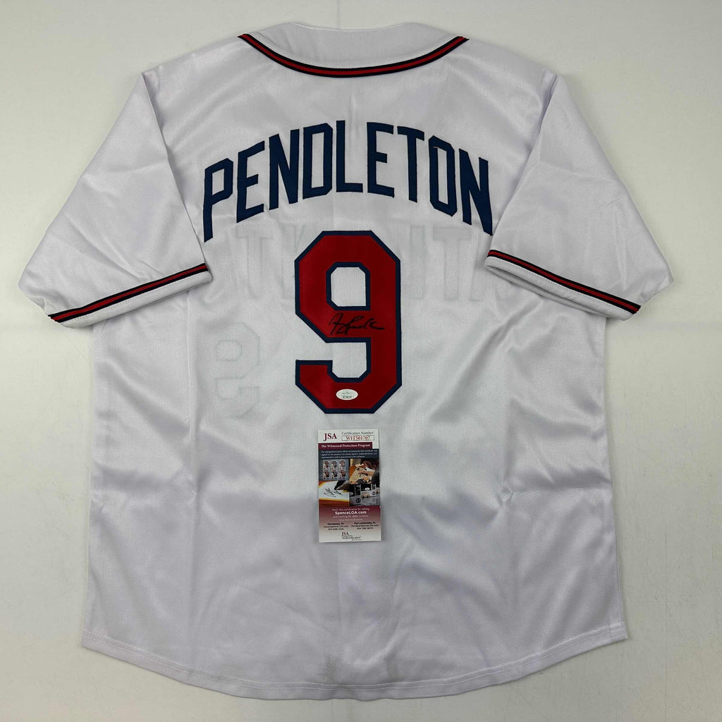 autographed-signed-terry-pendleton-atlanta-white-baseball-jersey-jsa-coa