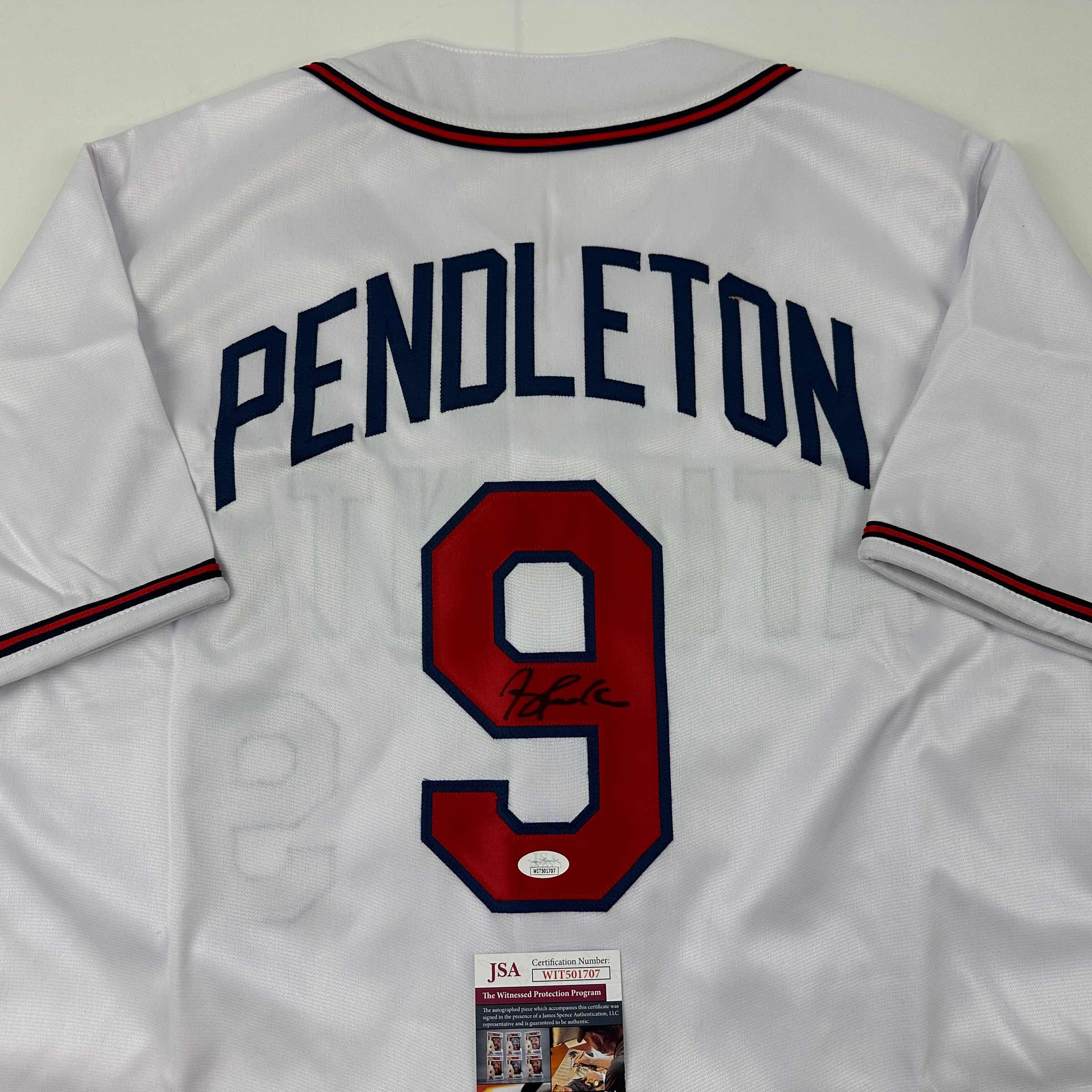 autographed-signed-terry-pendleton-atlanta-white-baseball-jersey-jsa-coa