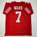 autographed-signed-charvarius-ward-san-francisco-red-football-jersey-beckett-bas-coa