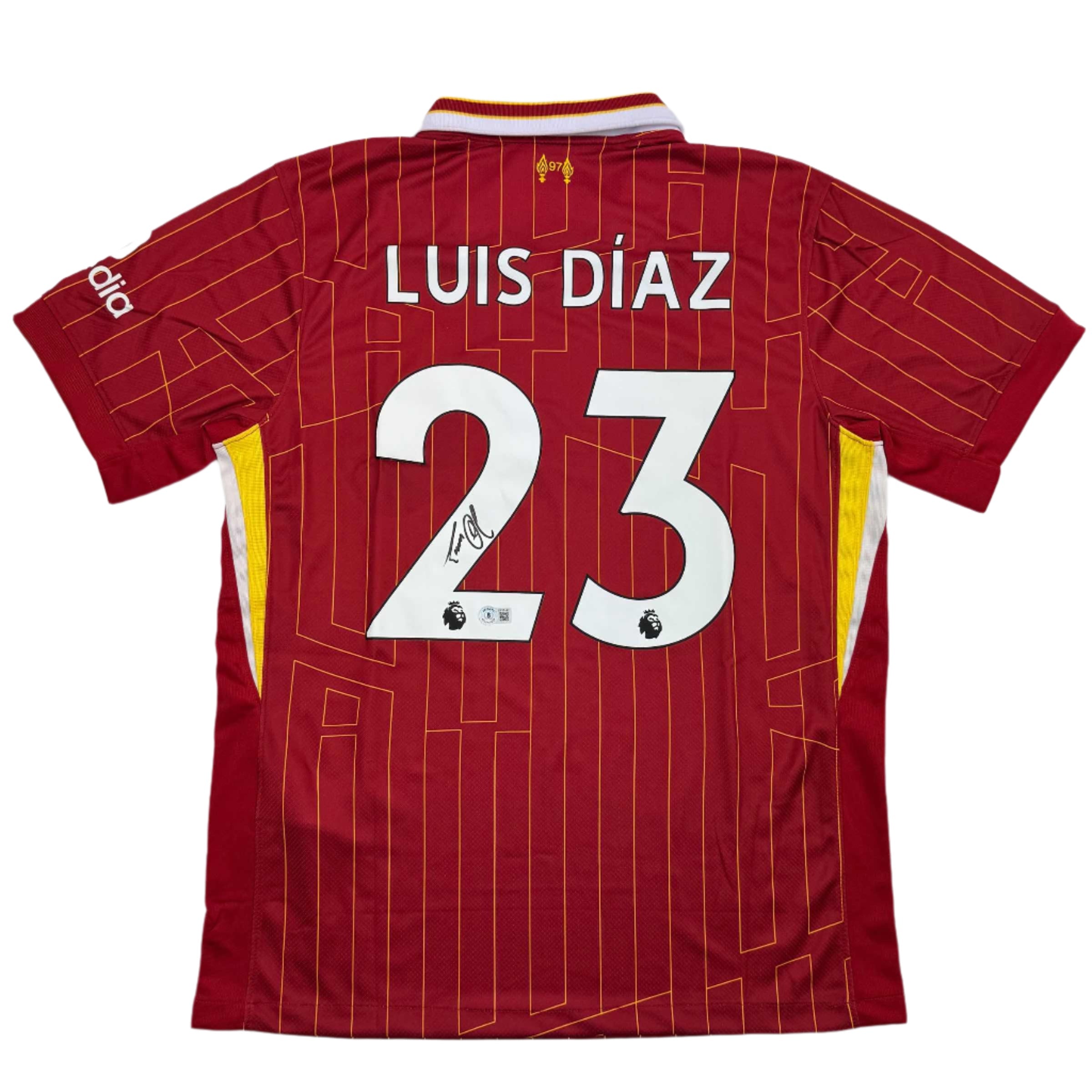 autographed-signed-luis-diaz-liverpool-red-soccer-jersey-beckett-bas-coa-1