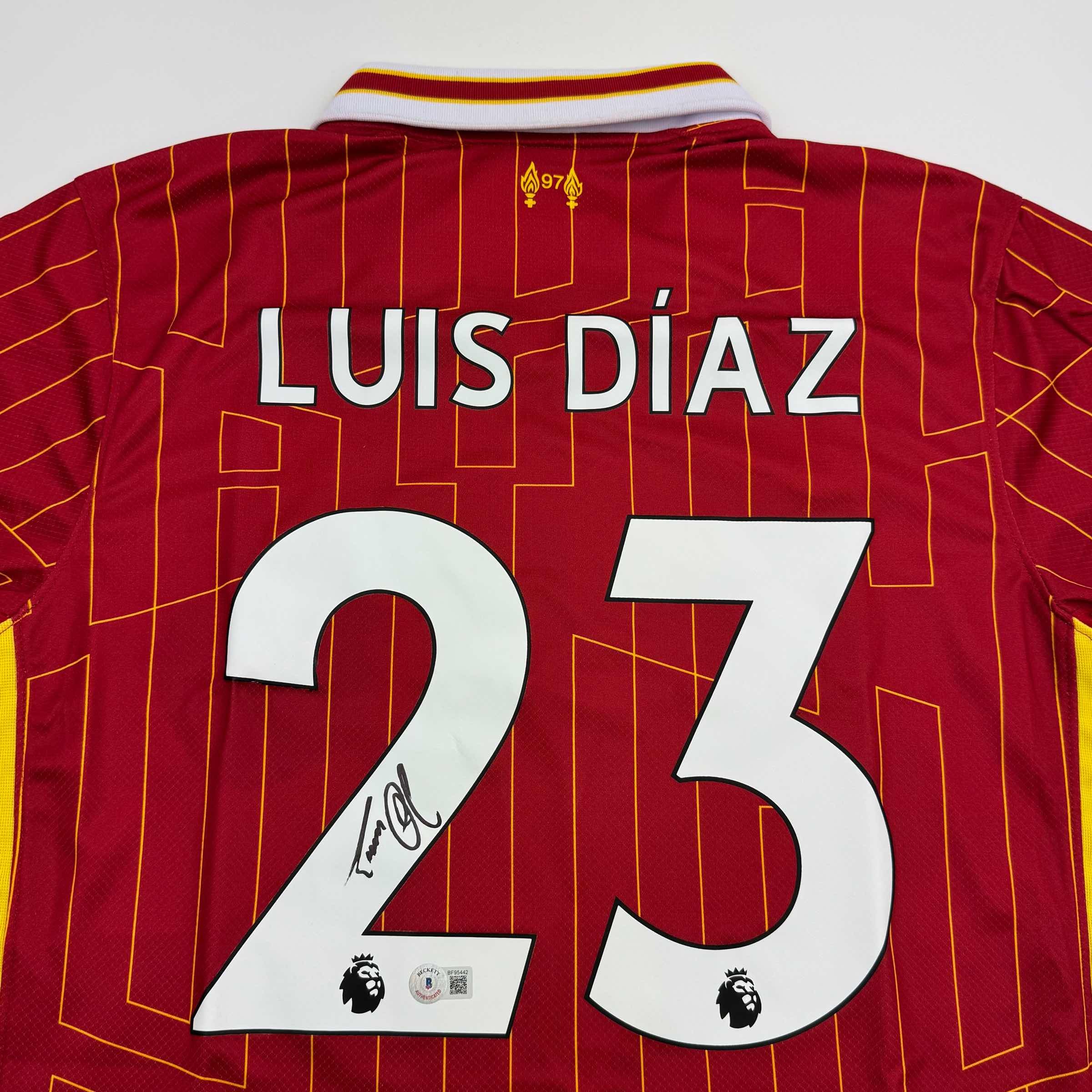 autographed-signed-luis-diaz-liverpool-red-soccer-jersey-beckett-bas-coa-1