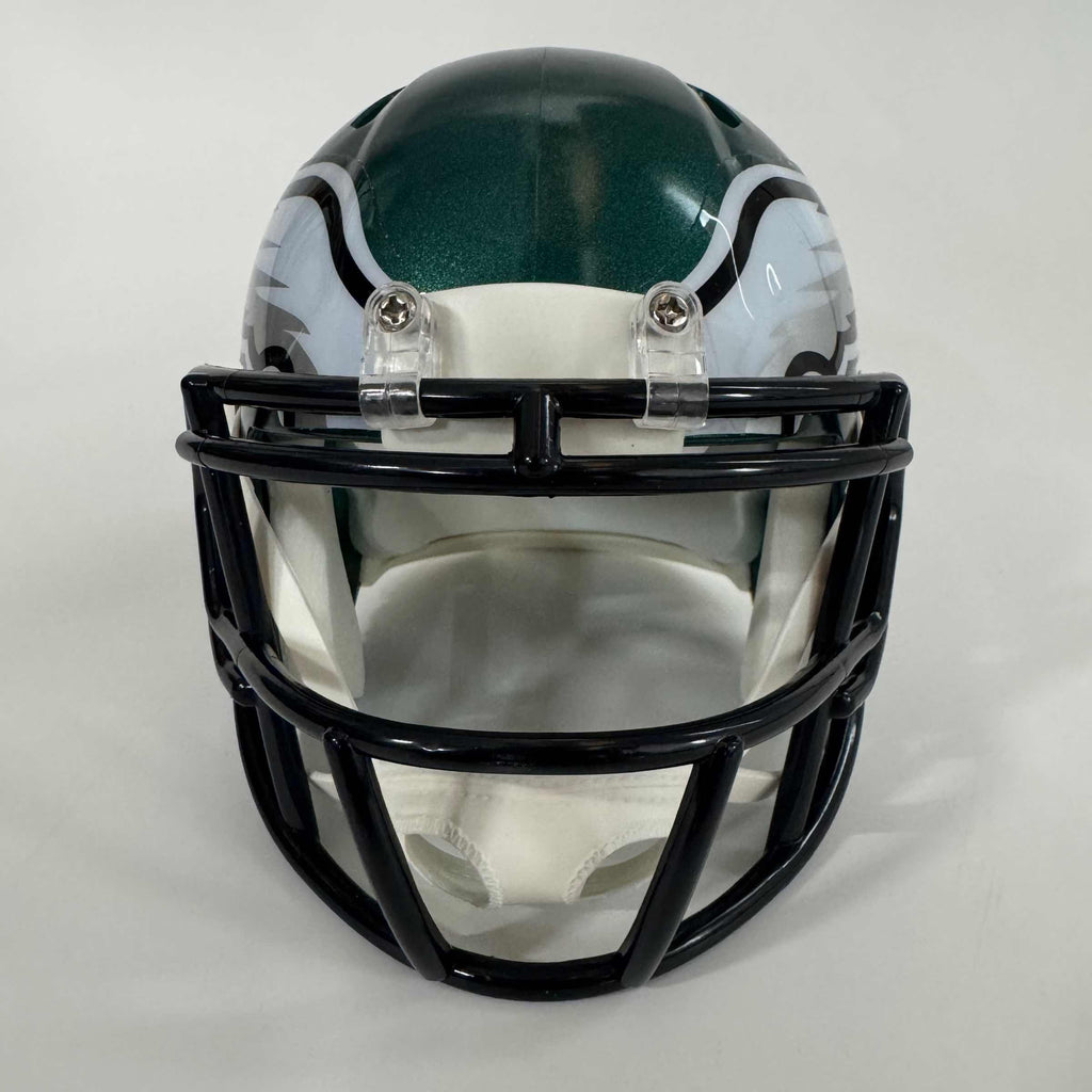 autographed-signed-jalen-carter-philadelphia-eagles-green-mini-football-helmet-beckett-bas-coa