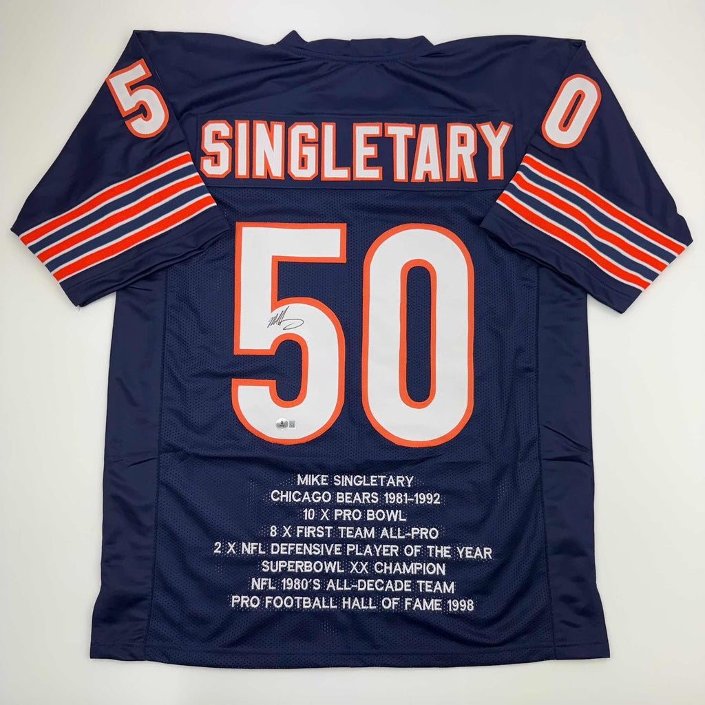 autographed-signed-mike-singletary-chicago-blue-stat-football-jersey-beckett-bas-coa