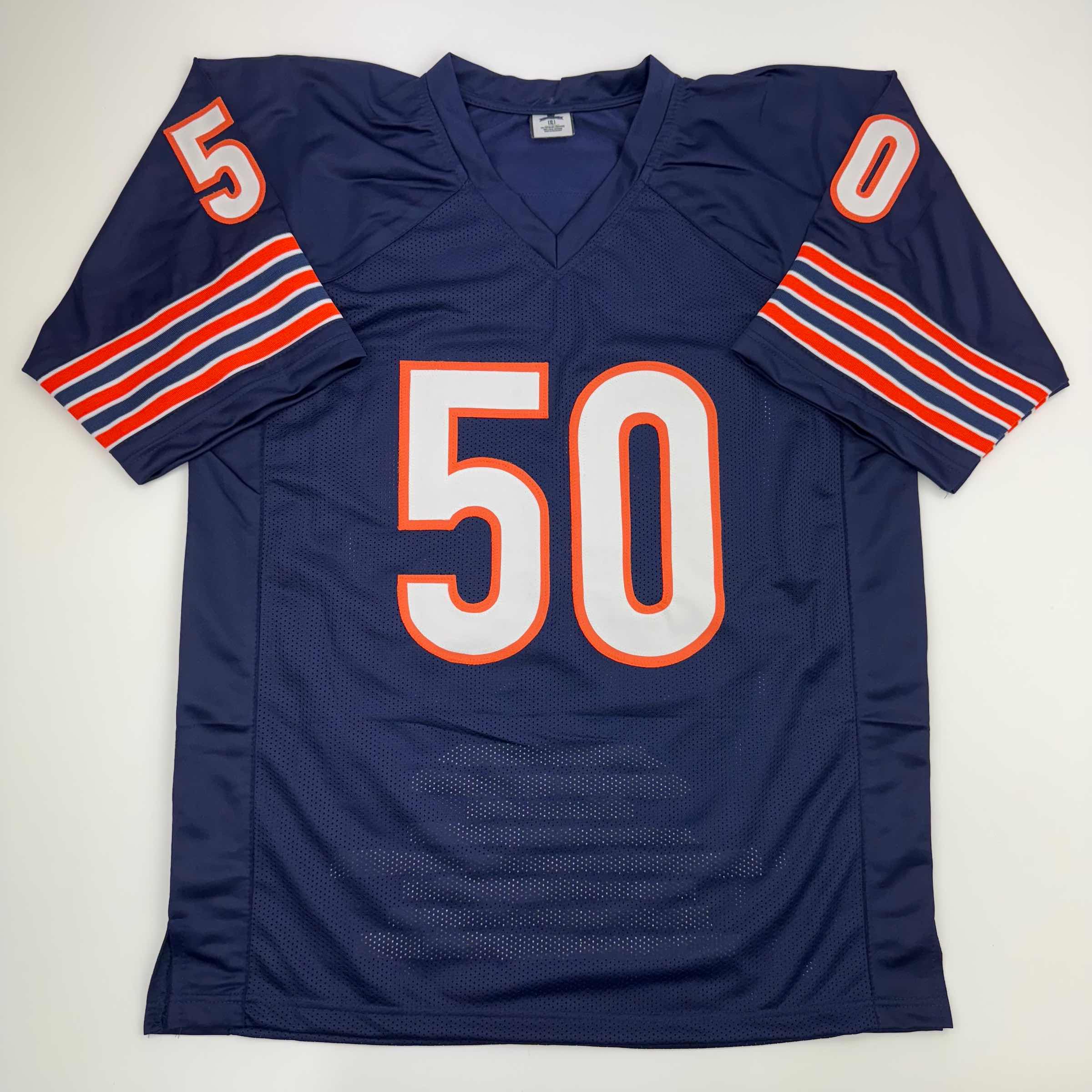 autographed-signed-mike-singletary-chicago-blue-stat-football-jersey-beckett-bas-coa