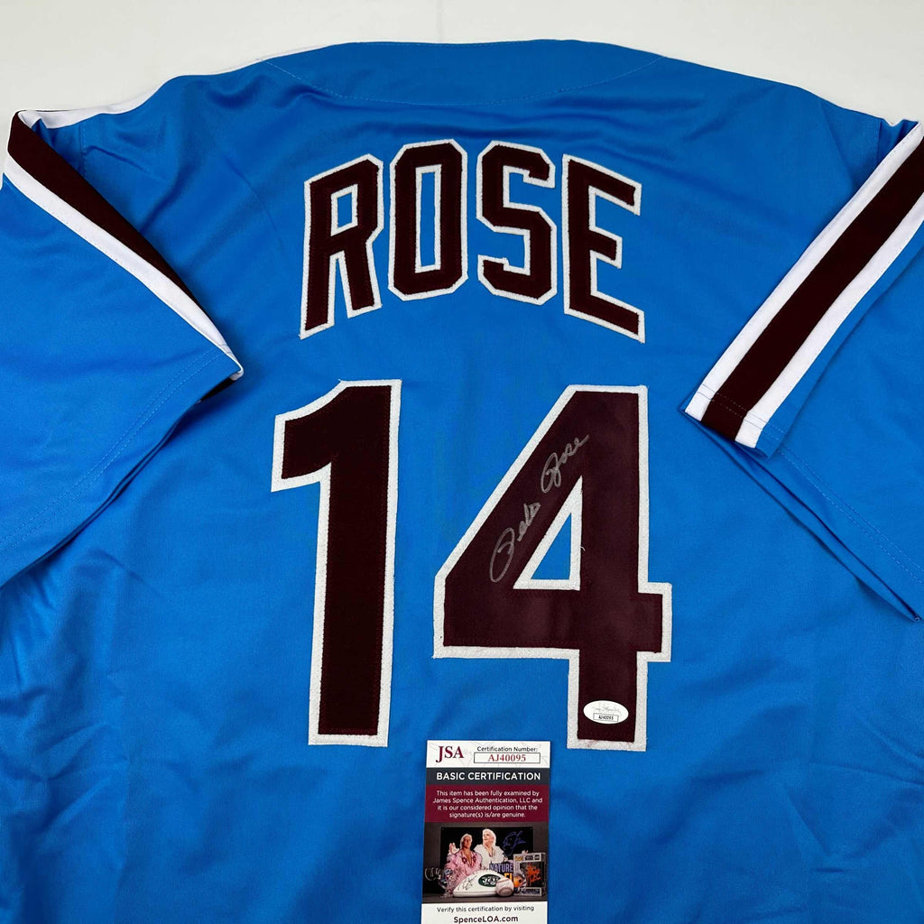 autographed-signed-pete-rose-philadelphia-retro-blue-baseball-jersey-jsa-coa