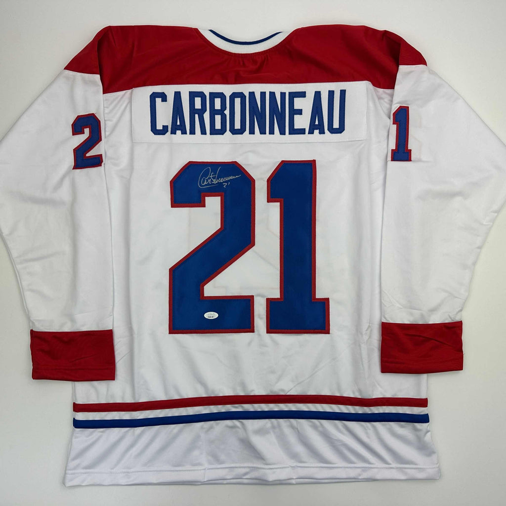 autographed-signed-guy-carbonneau-montreal-white-hockey-jersey-jsa-coa